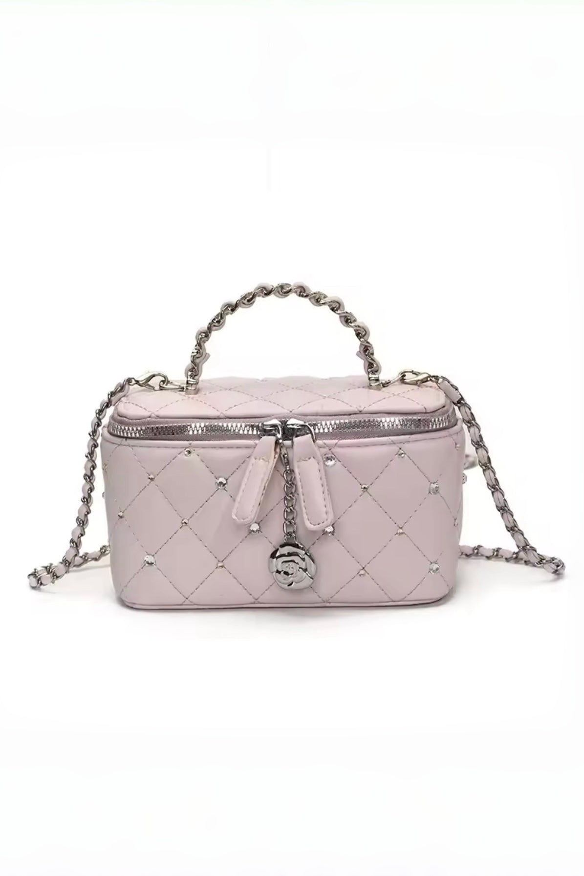 【4colors】ビジューキルティング バニティバッグ XLY00156