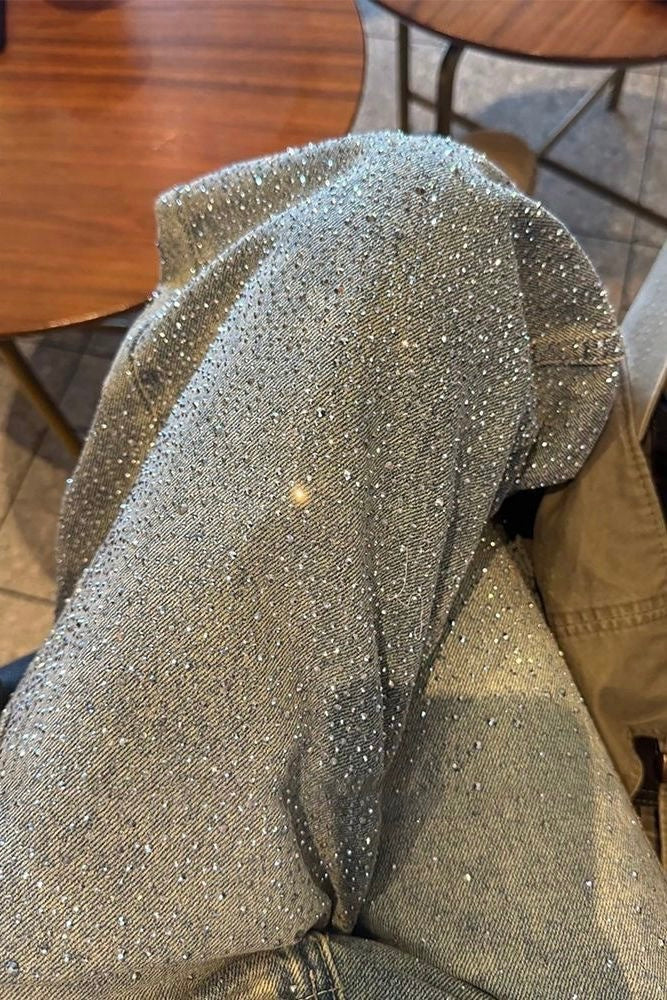 ラインストーン デニムパンツ XLY00159