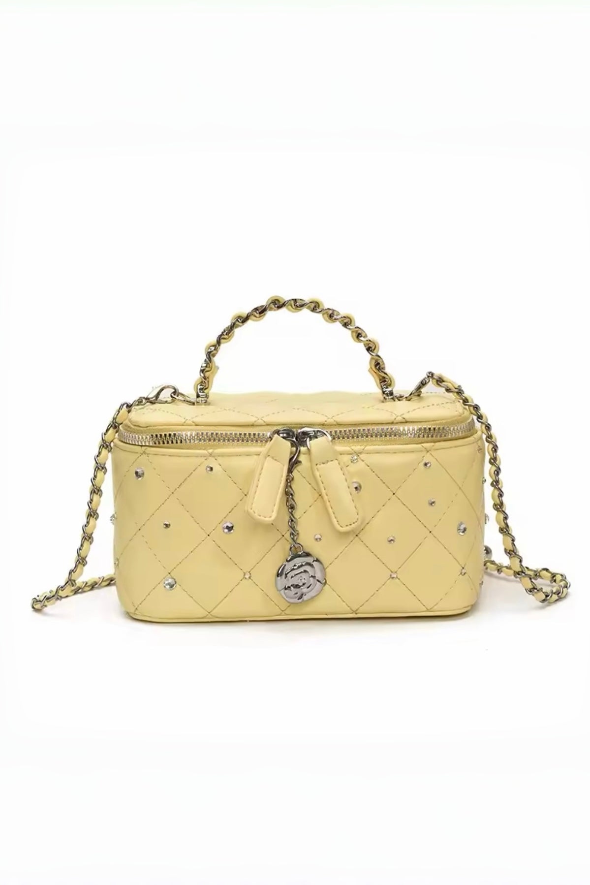 【4colors】ビジューキルティング バニティバッグ XLY00156