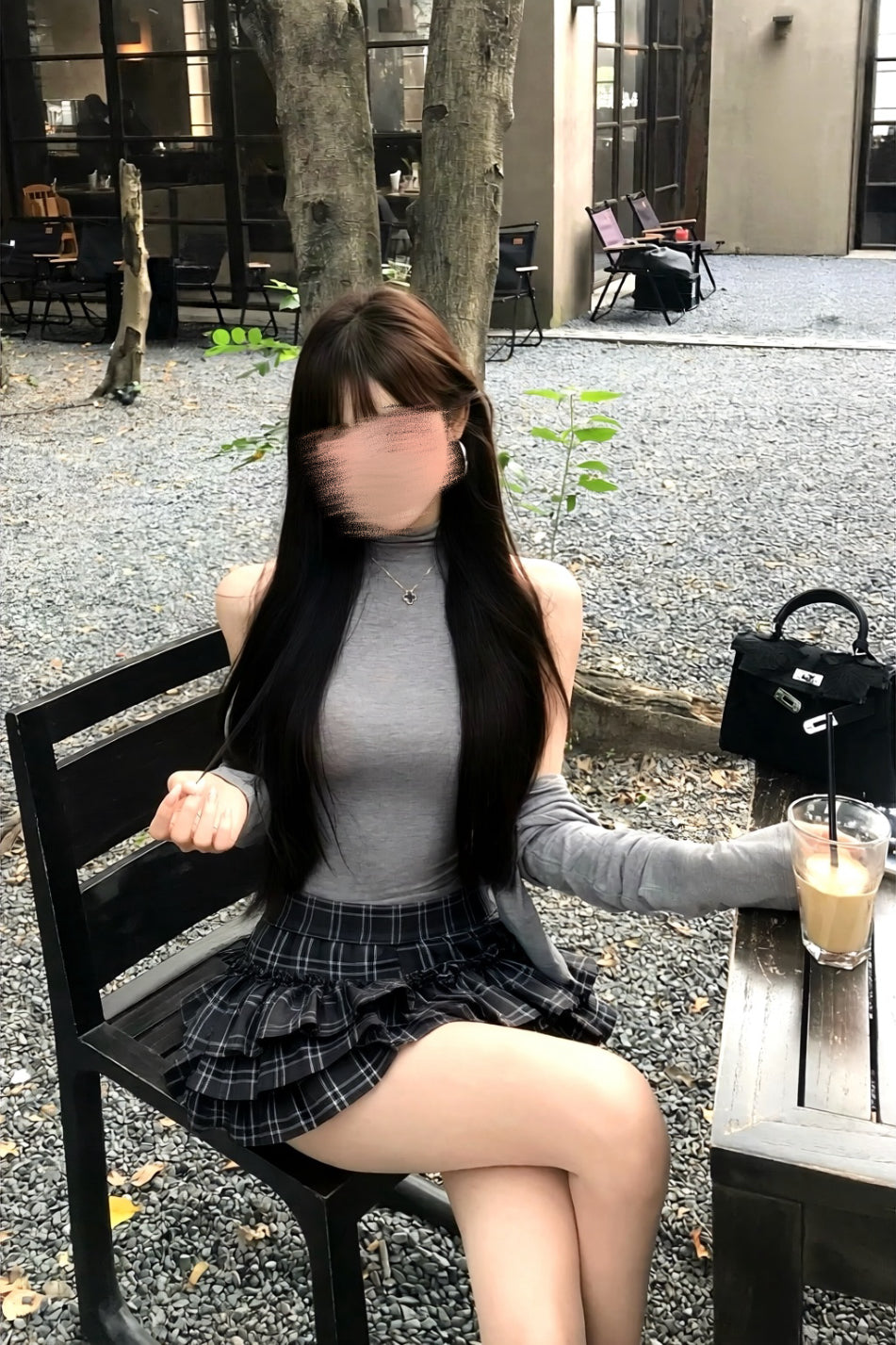 【2colors】チェック ティアードフリルキュロット XLY00169
