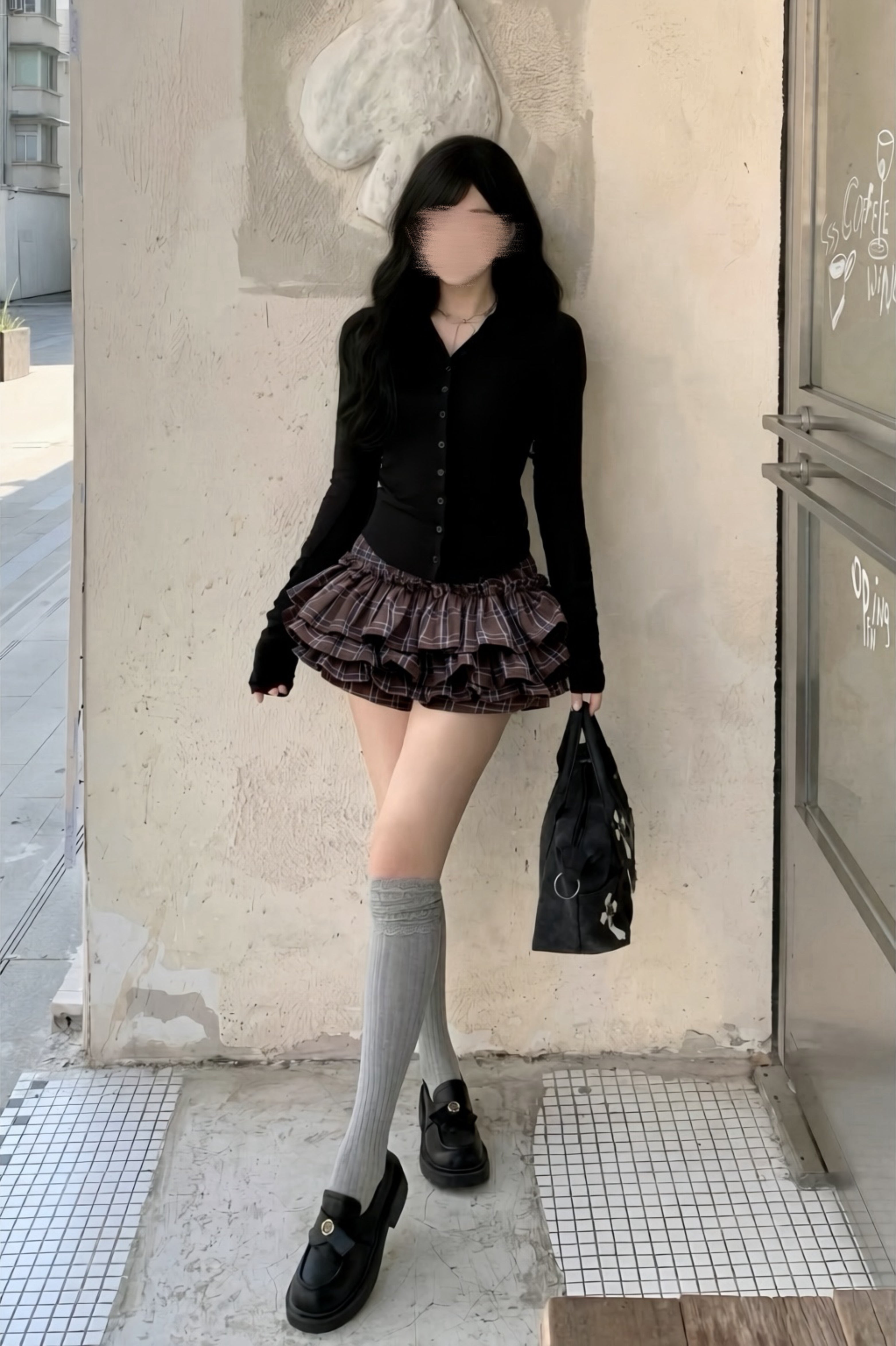 【2colors】チェック ティアードフリルキュロット XLY00169