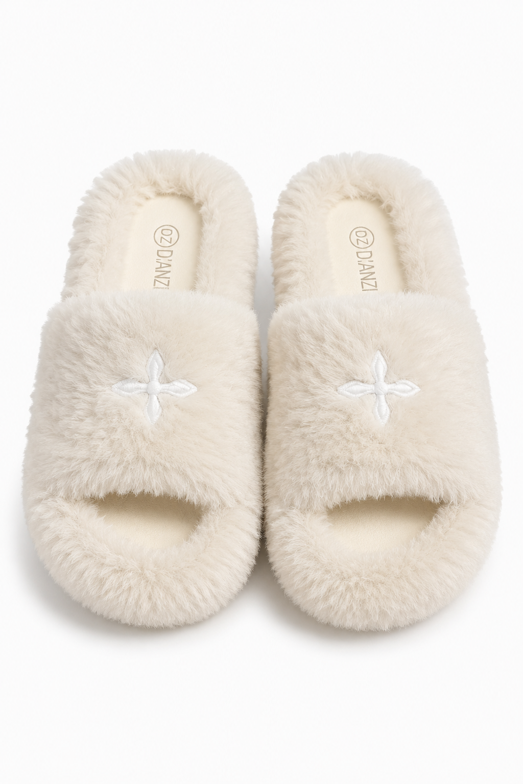 【3colors】Soft Cross Fur Slippers XLY00055
