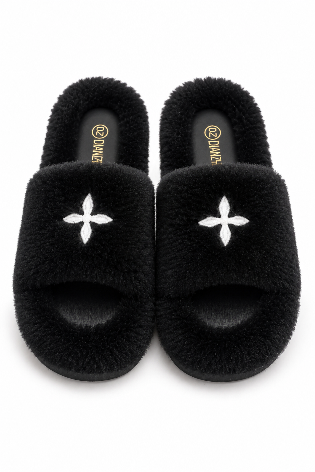 【3colors】Soft Cross Fur Slippers XLY00055