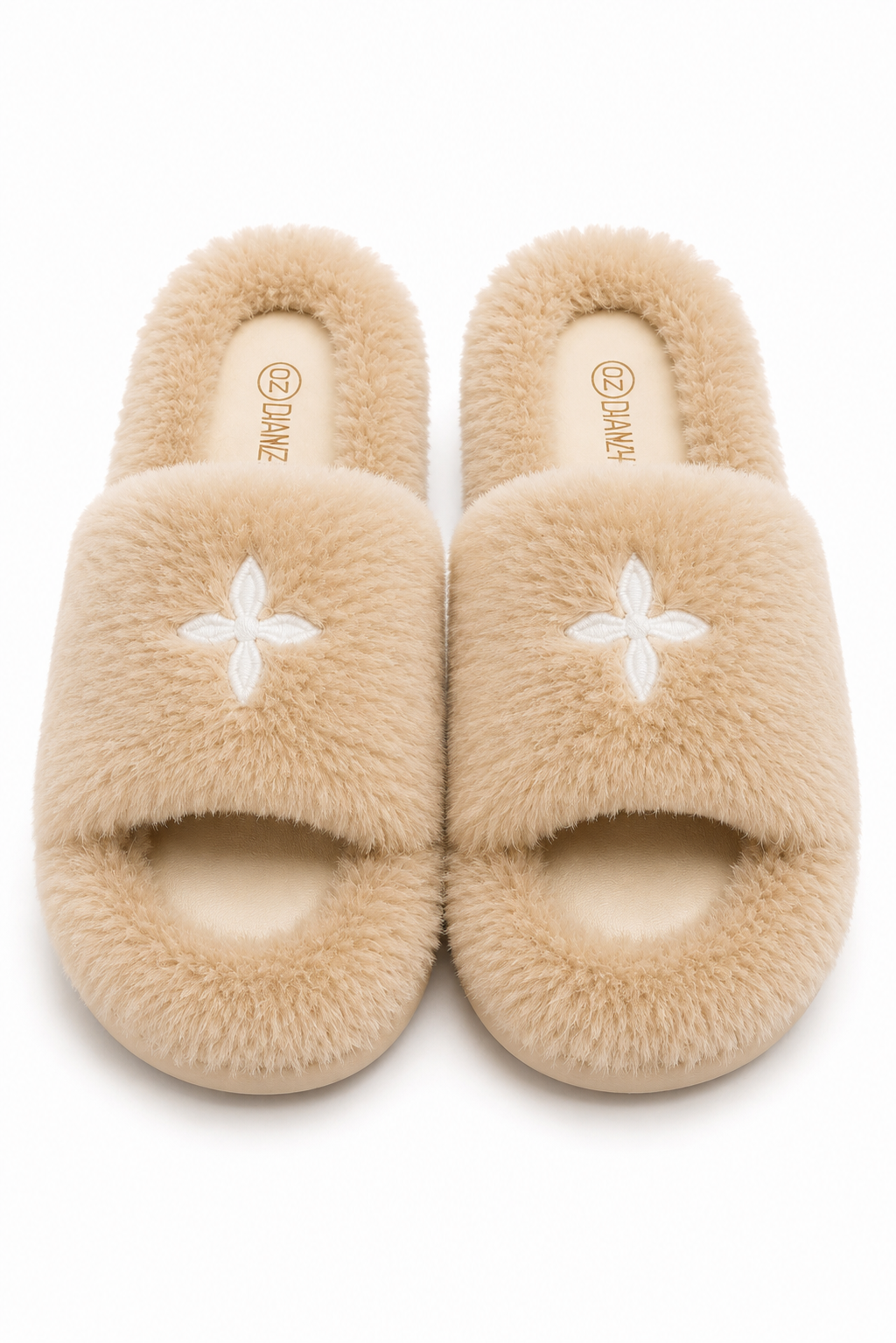 【3colors】Soft Cross Fur Slippers XLY00055
