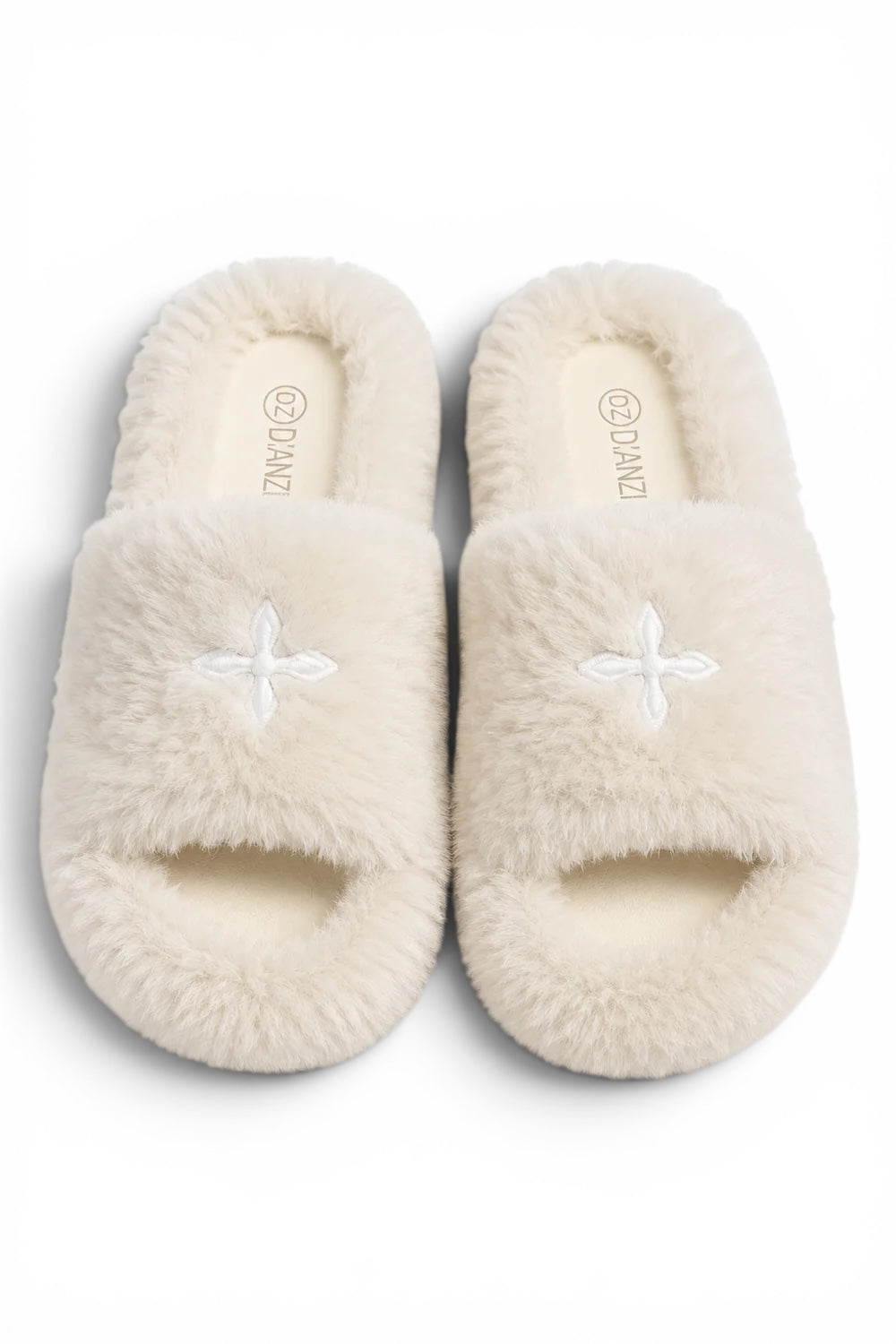 【3colors】Soft Cross Fur Slippers XLY00055