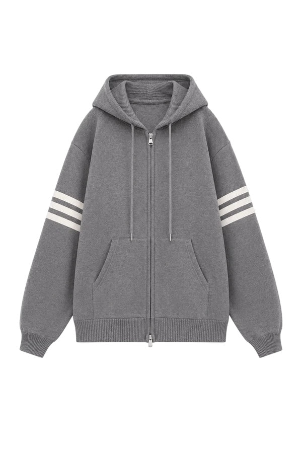 【4colors】パリクラシック ニットフーディーカーディガン XLY00238