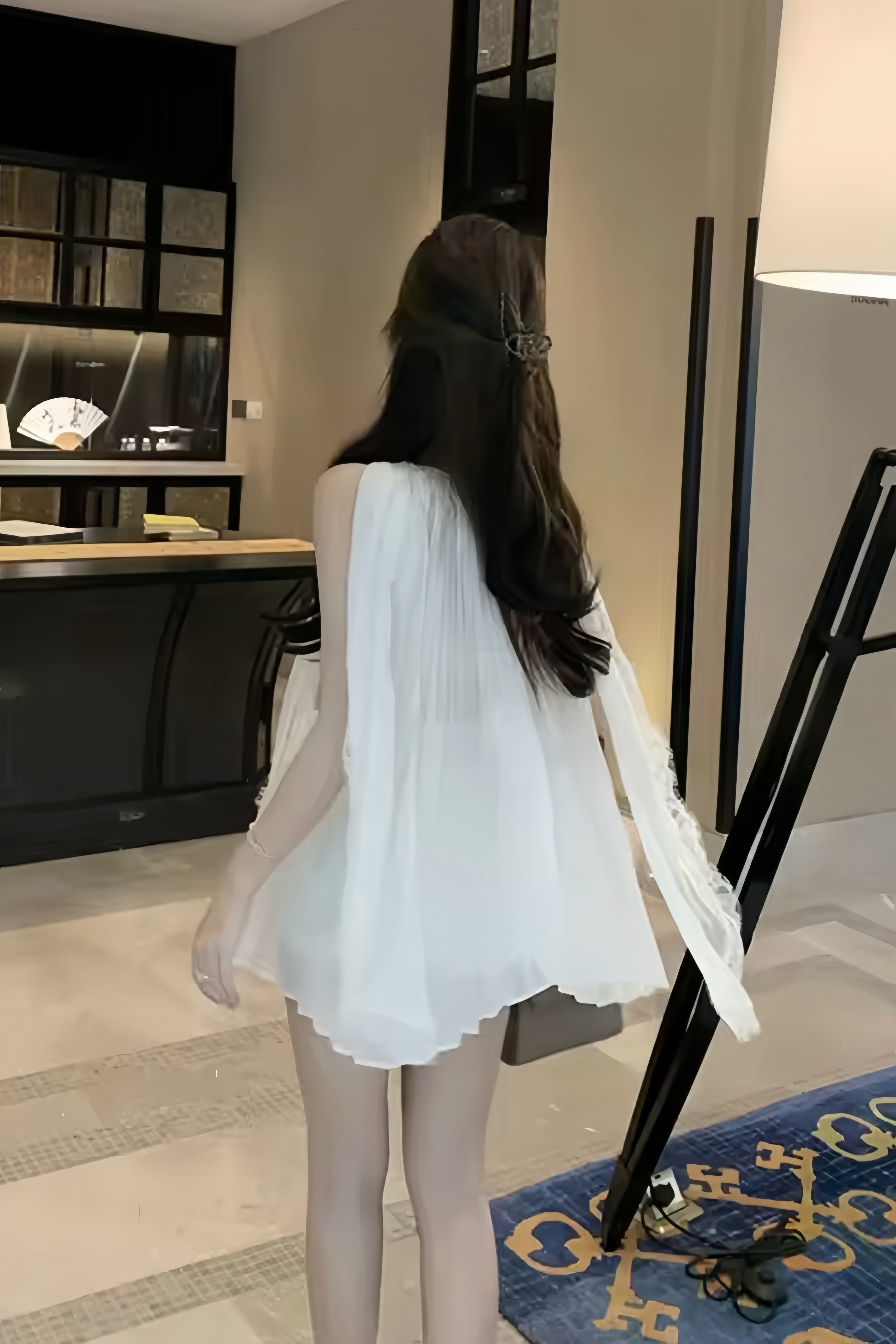 Sheer High Neck Lace Tops XLY00101