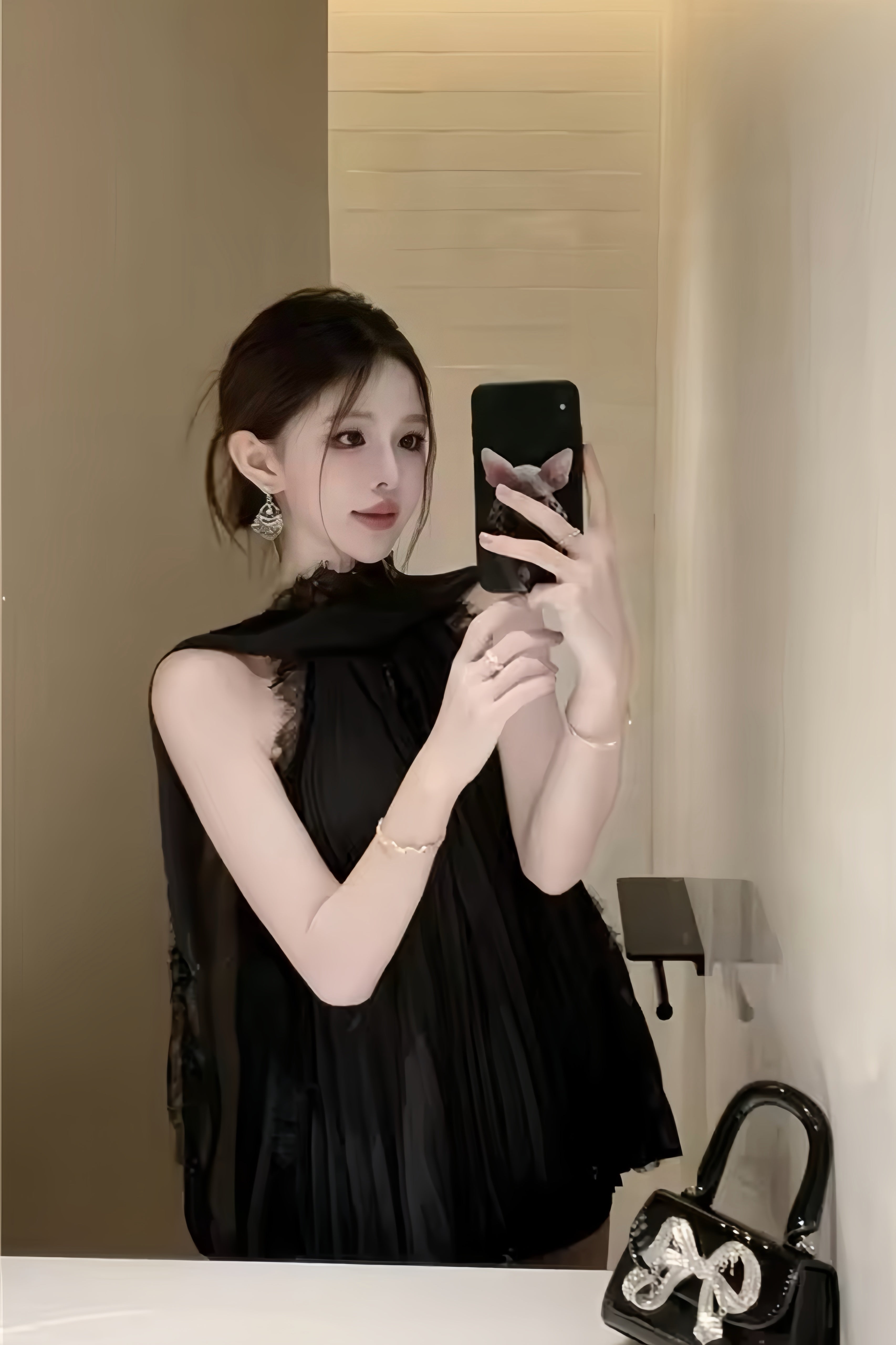Sheer High Neck Lace Tops XLY00101