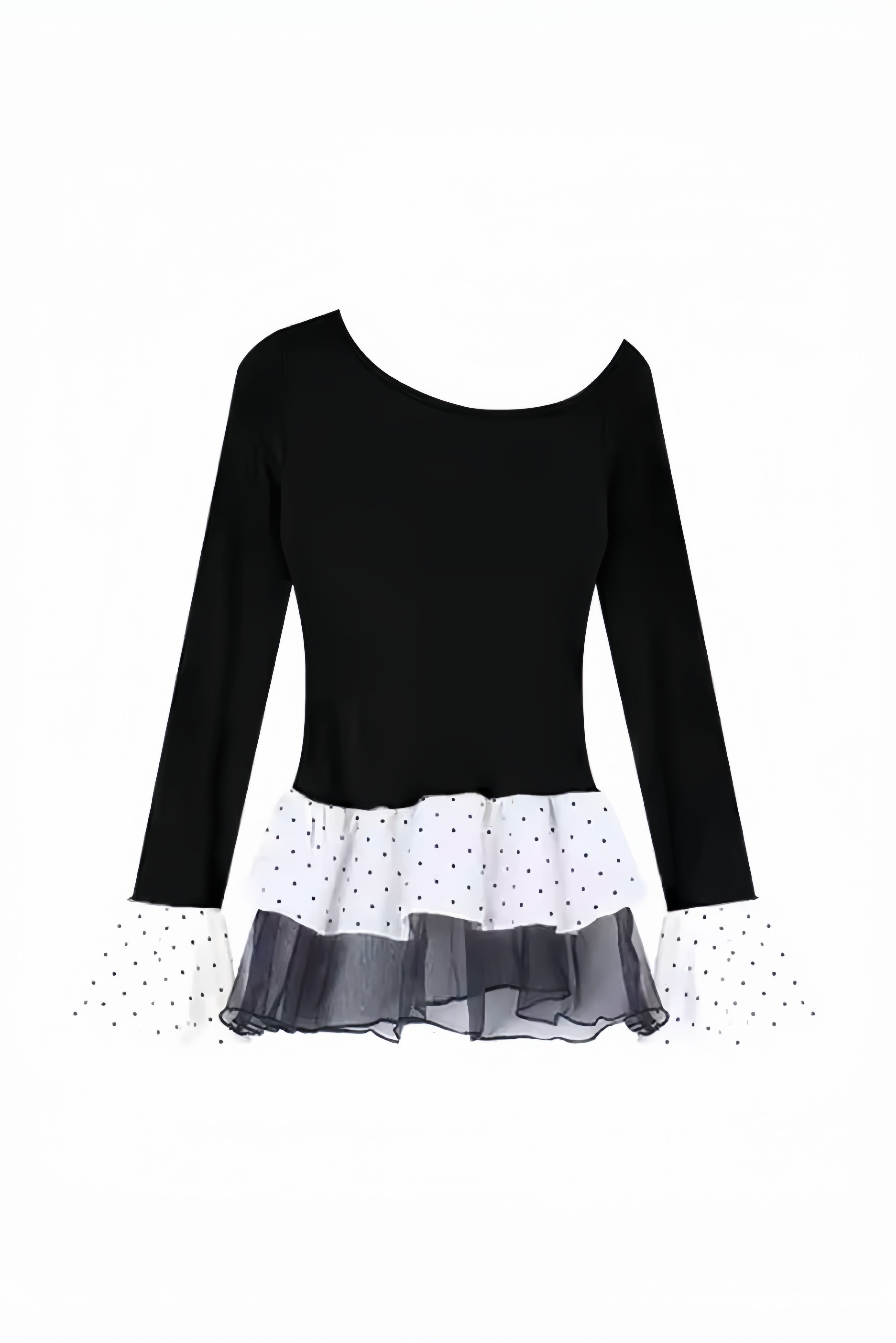 One-Shoulder Polka Dot Ruffle Tops XLY00106