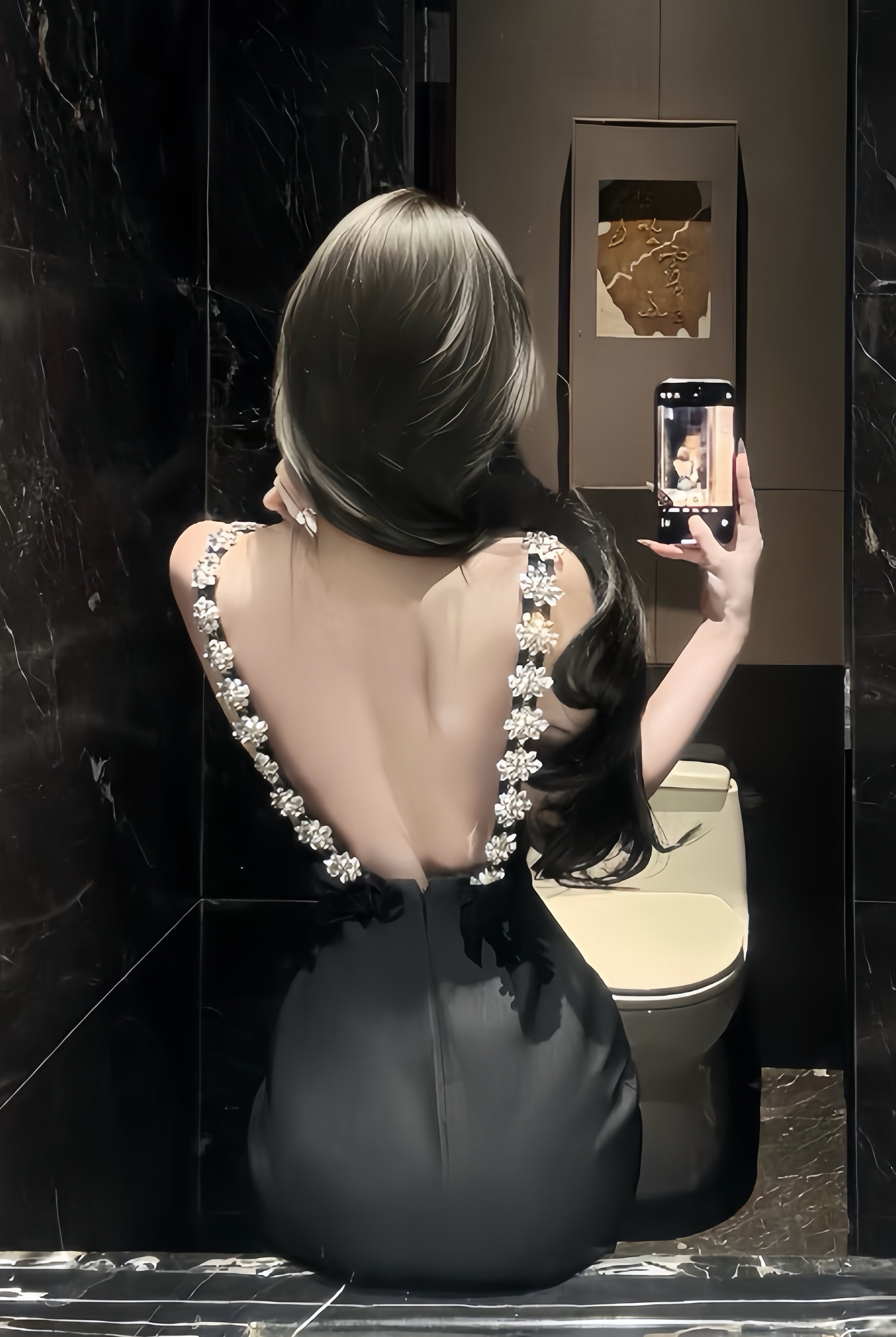 Floral Strap Open Back Dress XLY00108