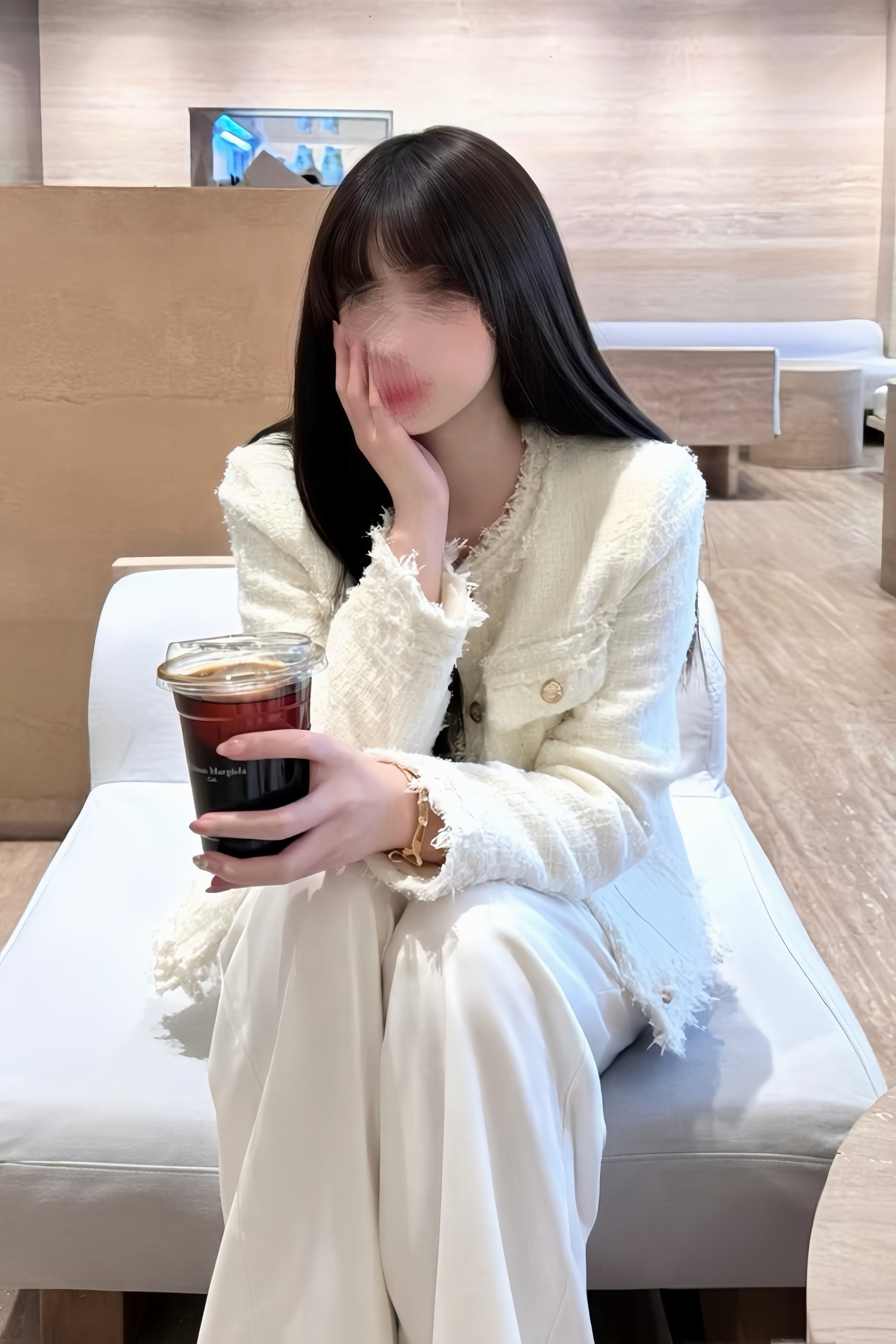 NoCollar Fringe Tweed Jacket XLY00117