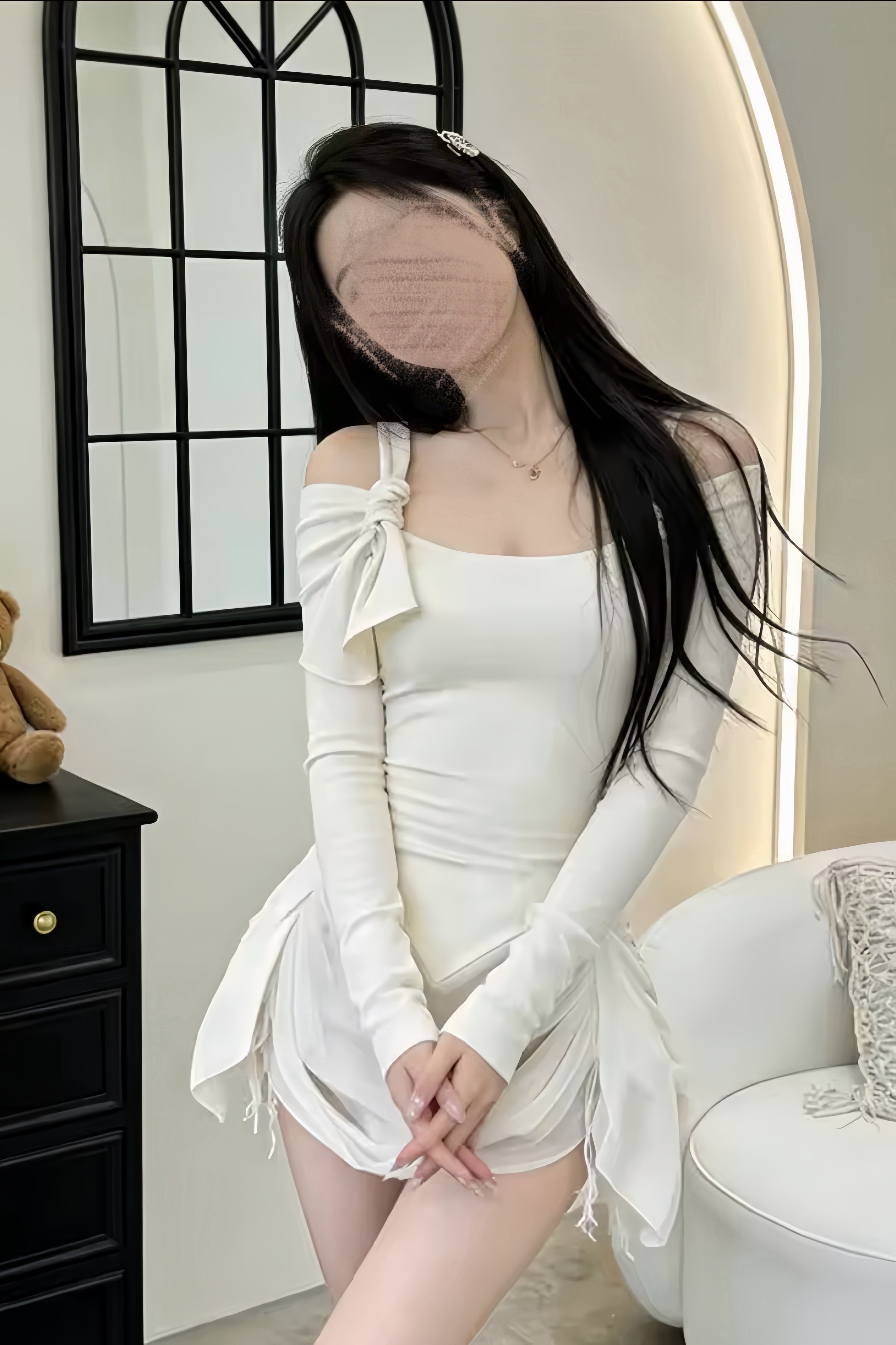 【2color】One Shoulder Draped Mini Dress XLY00145