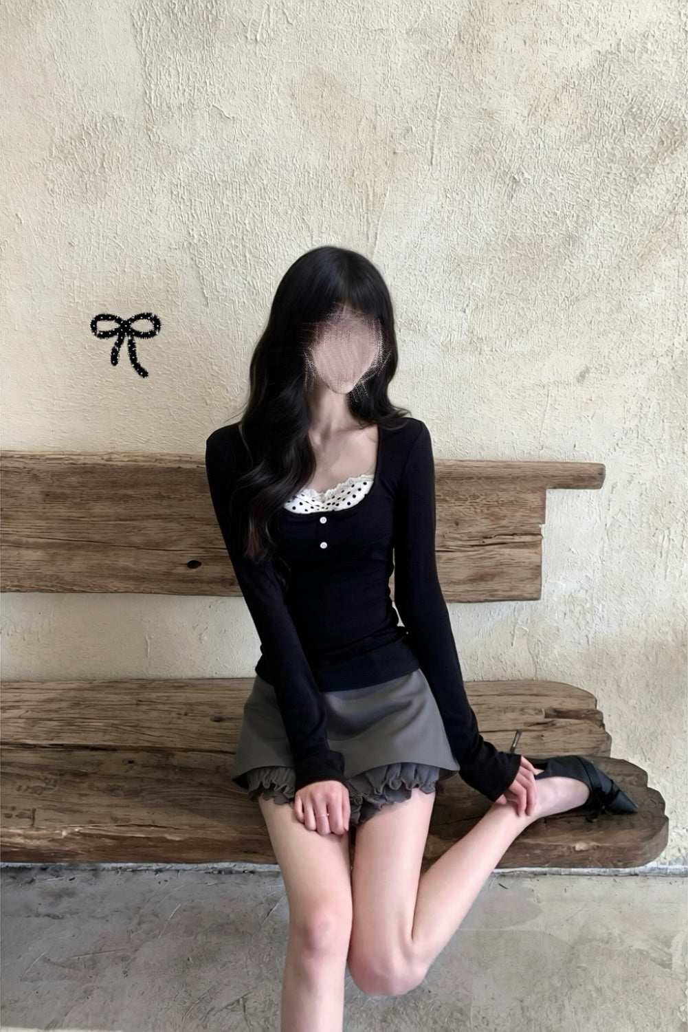 【2color】Flare Overlay Frill Culotte Skirt XLY00153