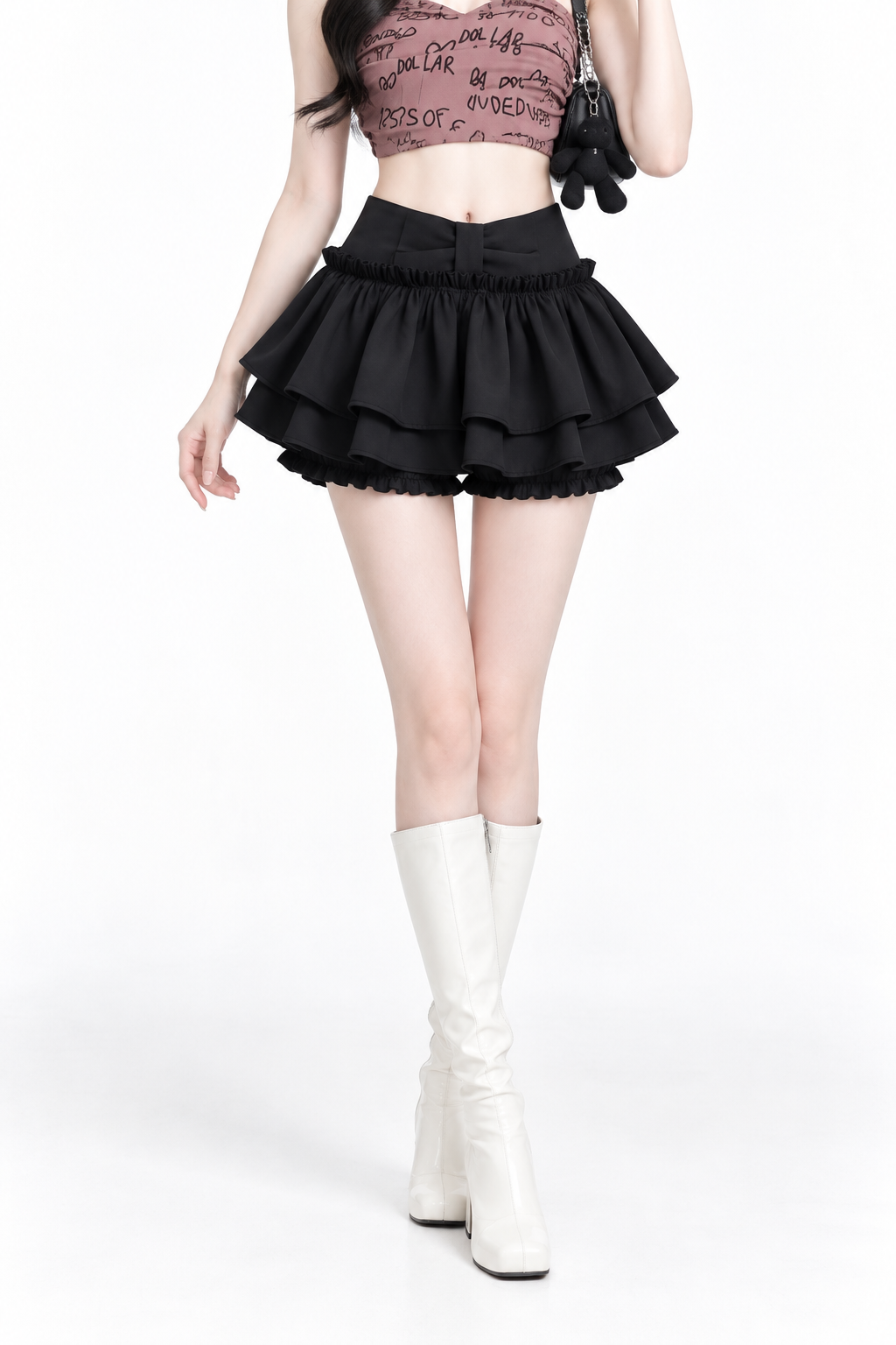 【2colors】ティアードフリル バルーンショートパンツ XLY00277
