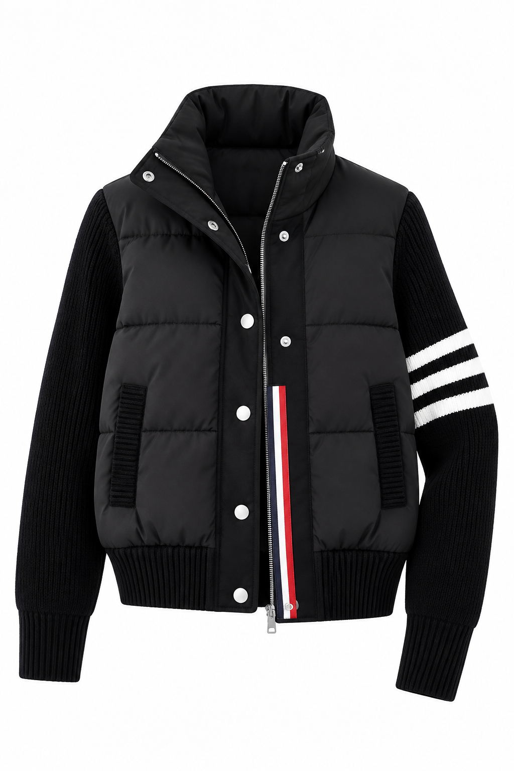 【2colors】ラインスリーブ パファーニットジャケット XLY00260