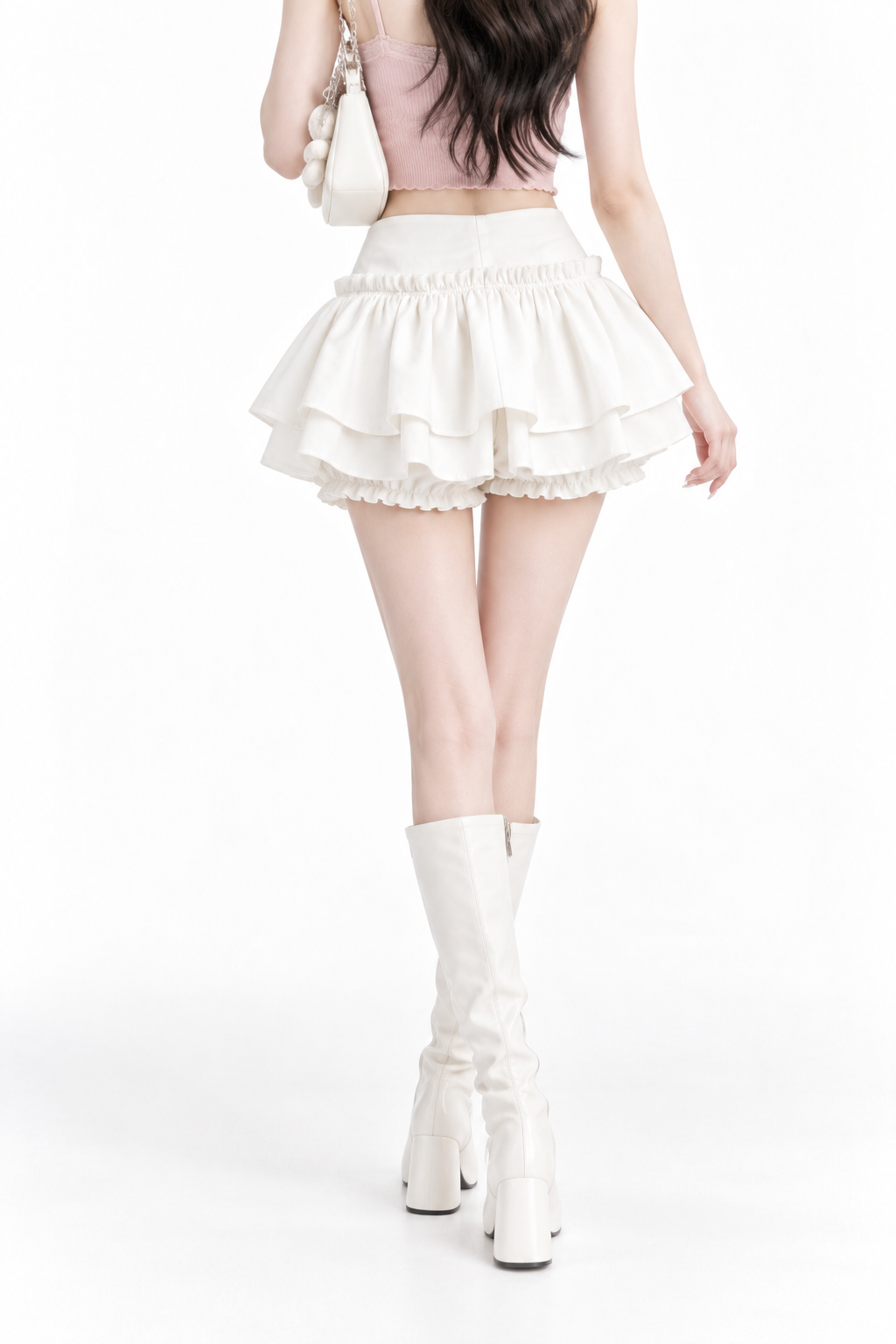 【2colors】ティアードフリル バルーンショートパンツ XLY00277
