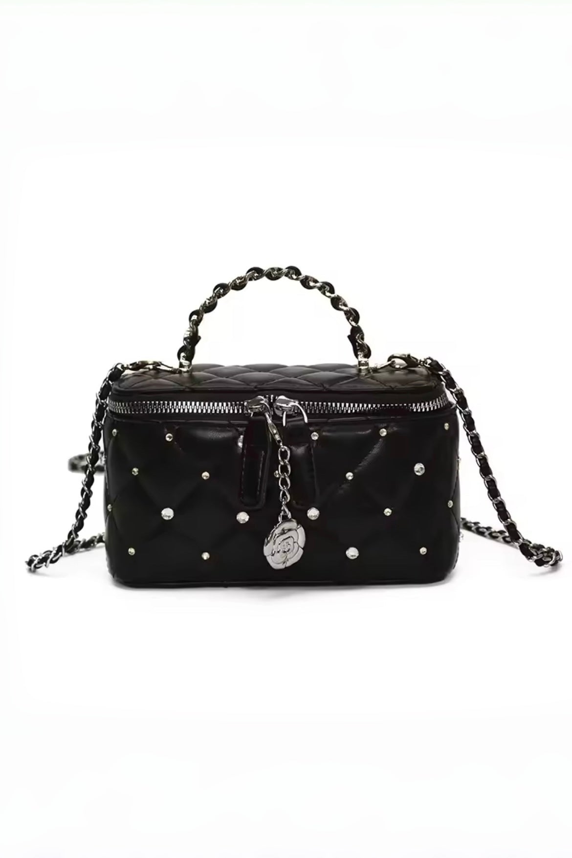 【4colors】ビジューキルティング バニティバッグ XLY00156