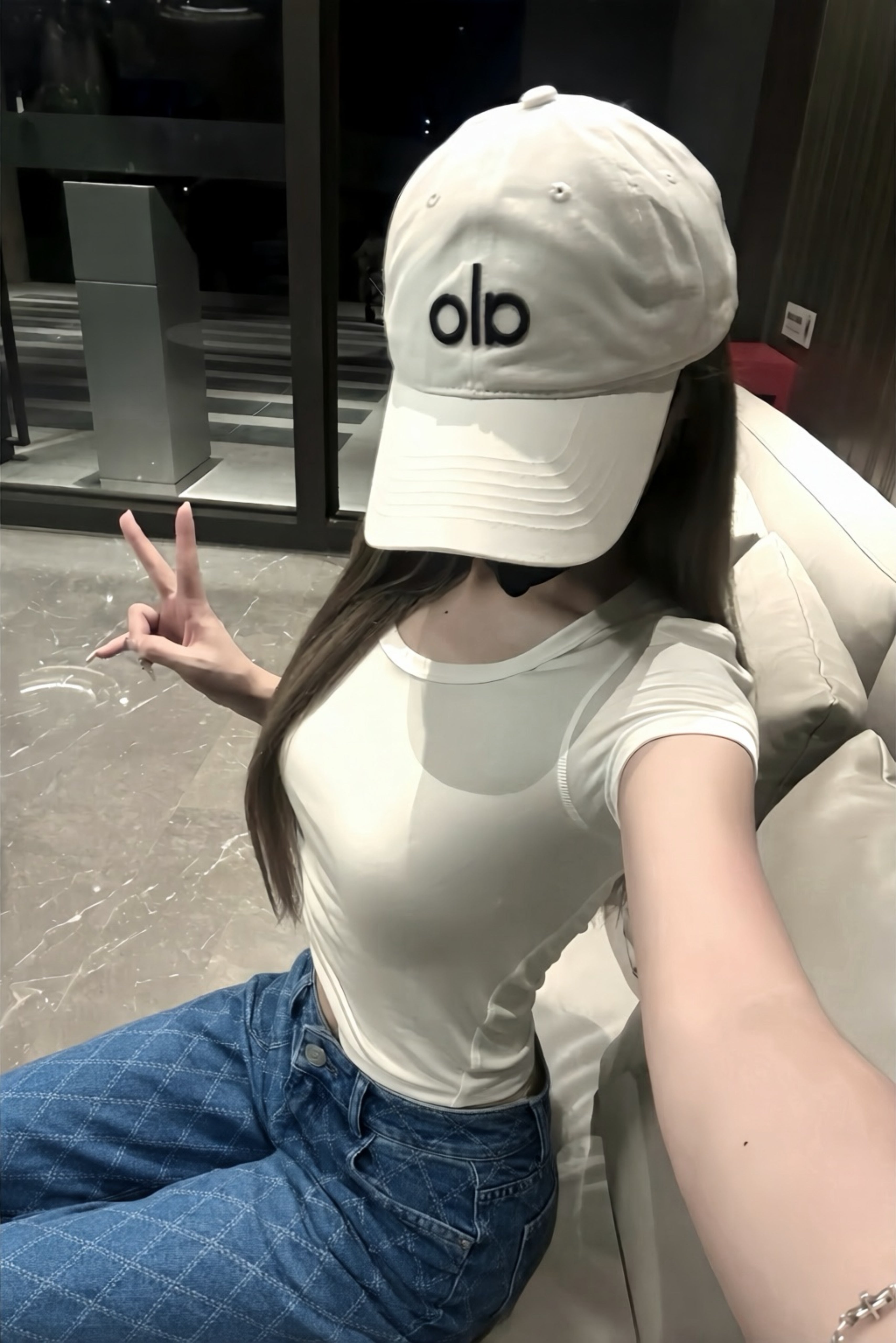 【2color】キルティングステッチ ワイドデニムパンツ XLY00163