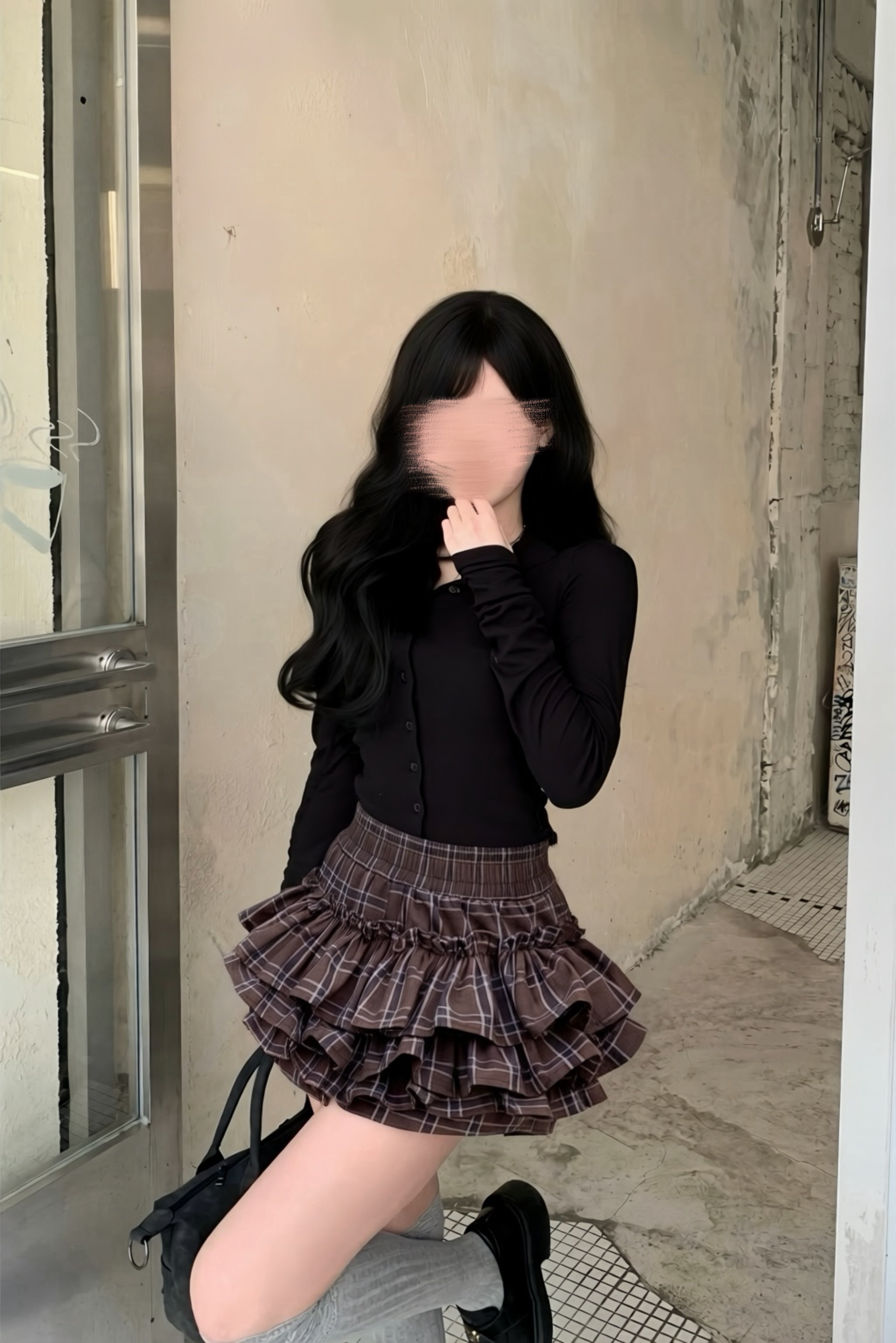 【2colors】チェック ティアードフリルキュロット XLY00169