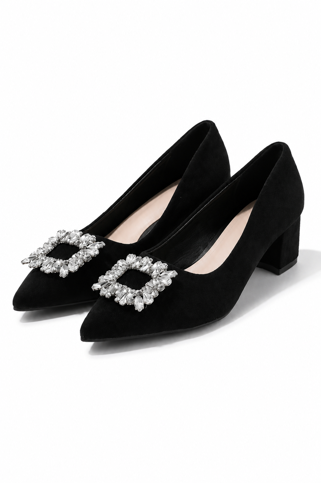 Crystal Buckle Pointed Toe Pumps XLY00118