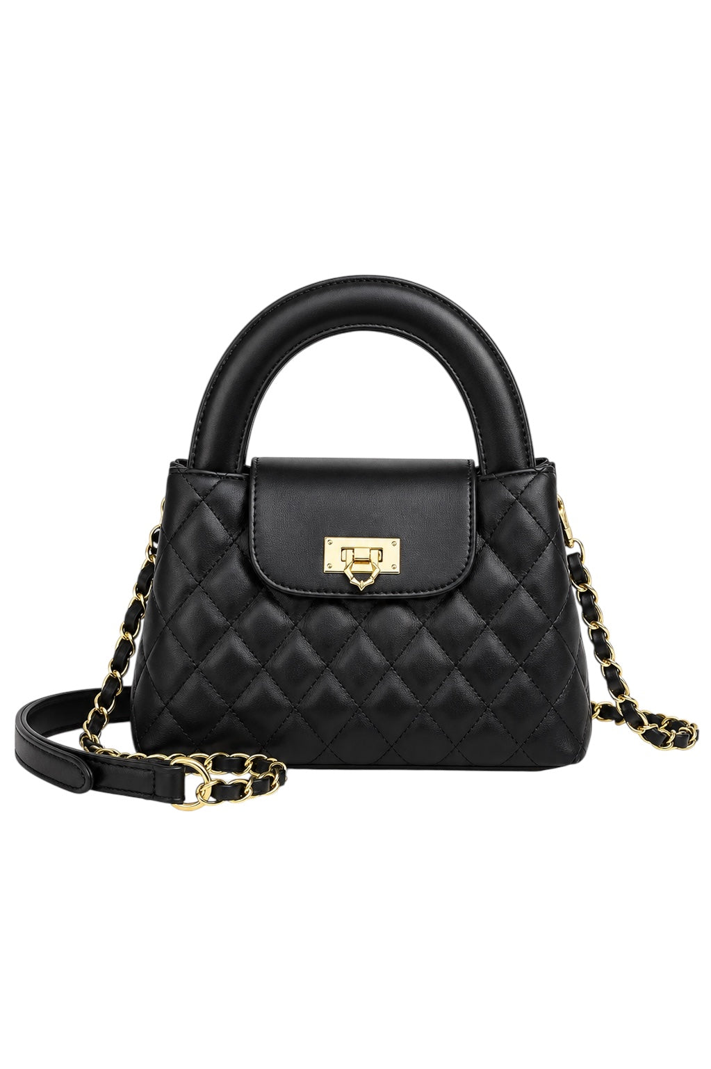 【5color】Quilted Top Handle Chain Bag XLY00091