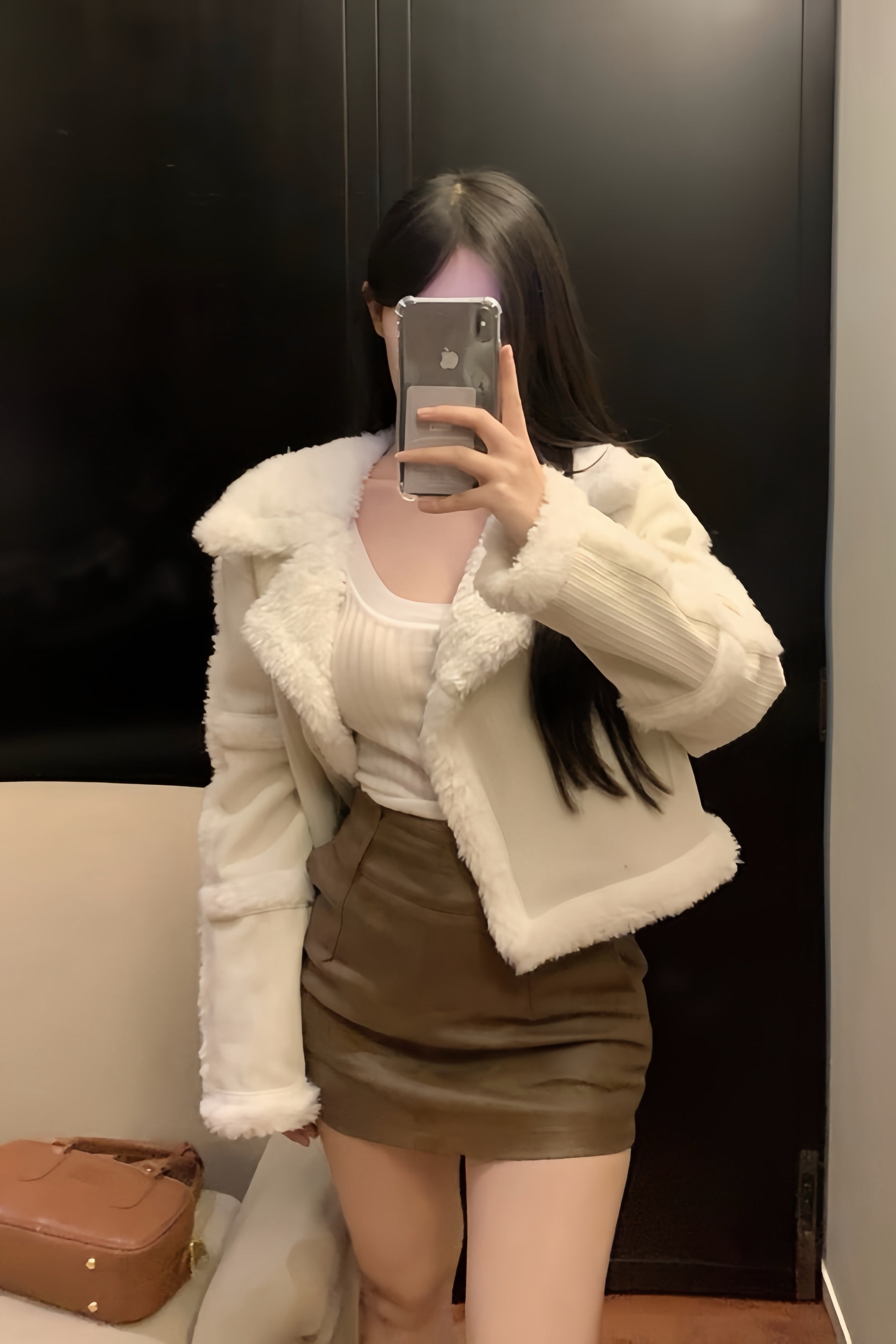 Ivory Luxe Shearling Jacket XLY00002