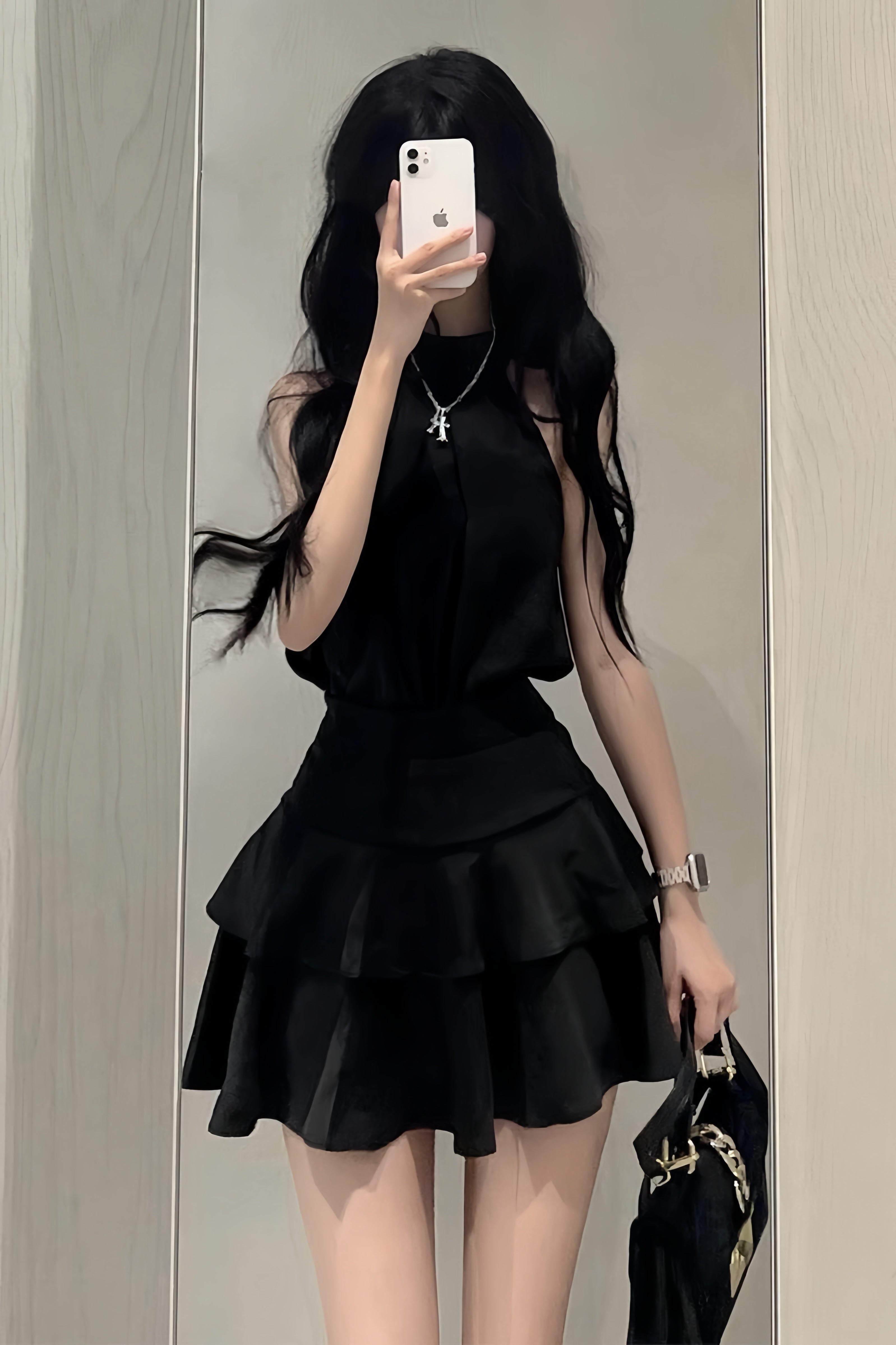 Sleek Muse Ruffle Dress  XLY00004