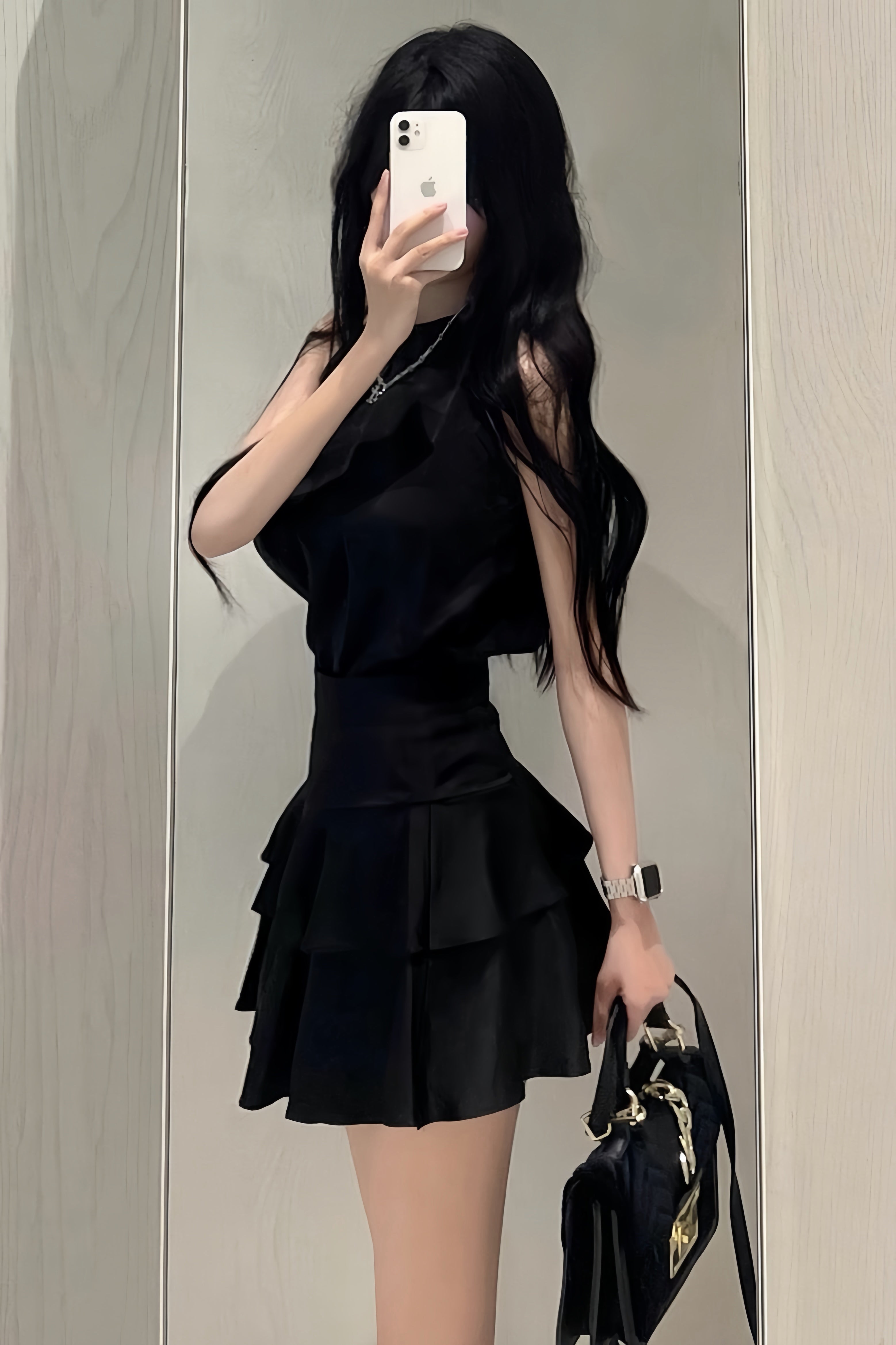Sleek Muse Ruffle Dress  XLY00004