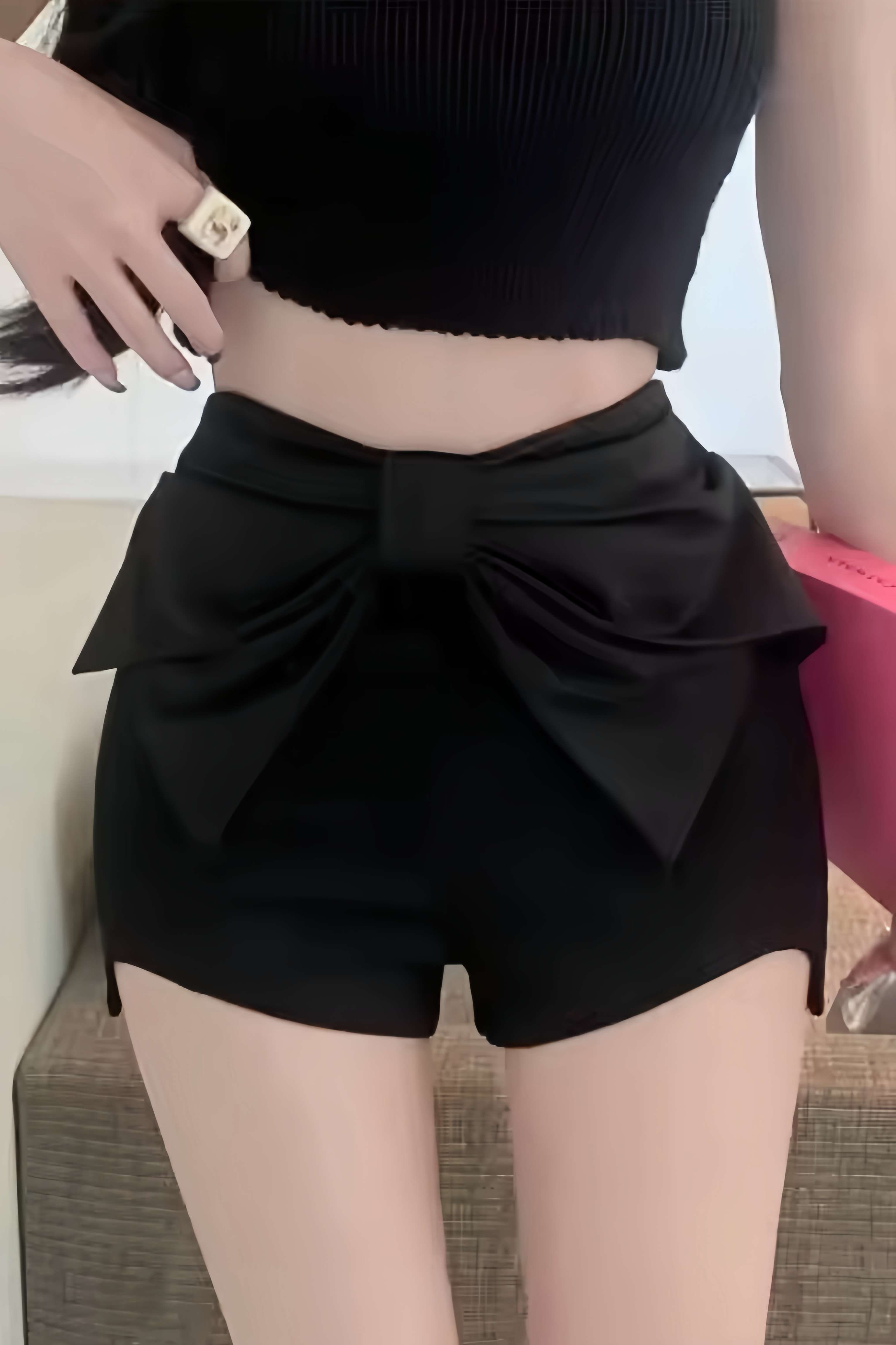 Big Front Ribon Mini Skirt XLY00064