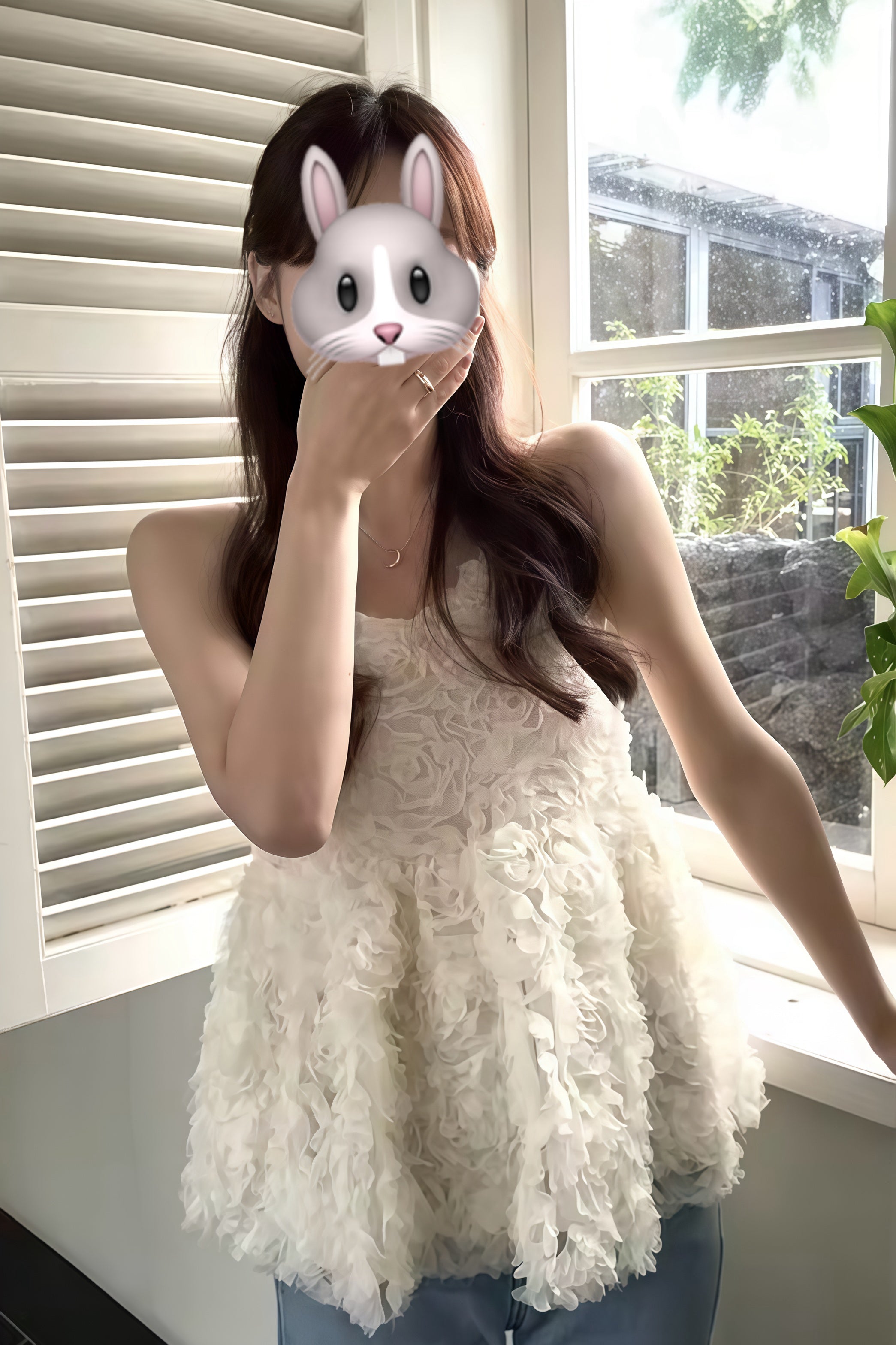 Floral Texture Volume Tops XLY00065