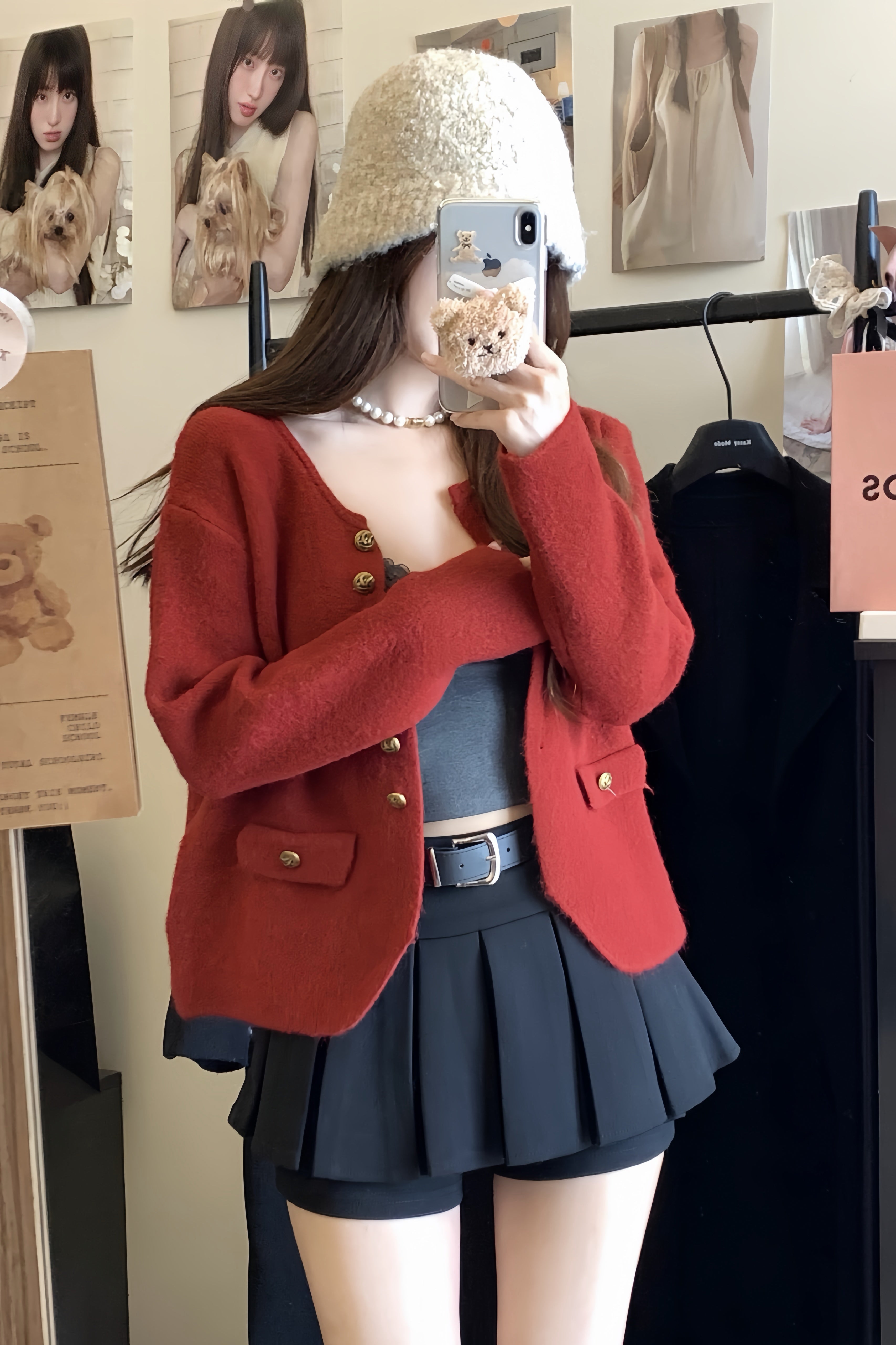 High Waist Pleated Skirt XLY00067