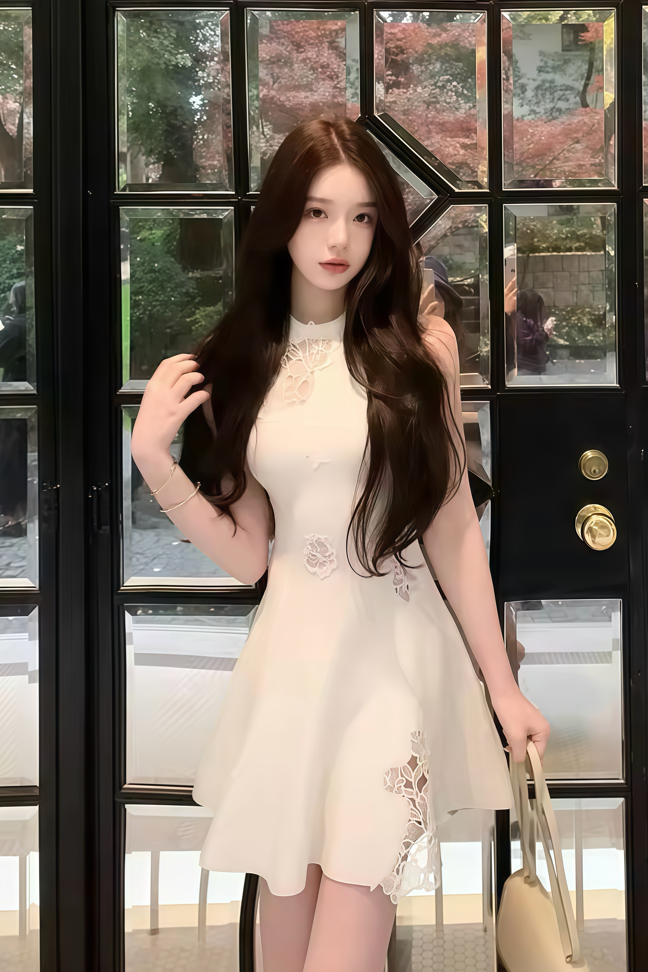 Lace Panel Sleeveless Dress XLY00071