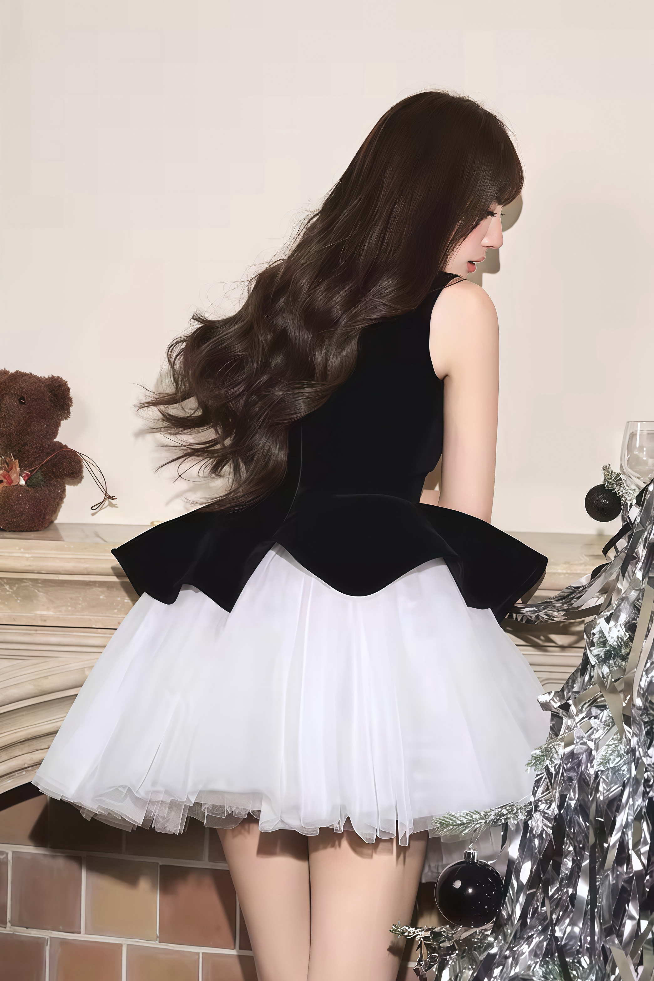 Balloon Volume Flare Dress XLY00072