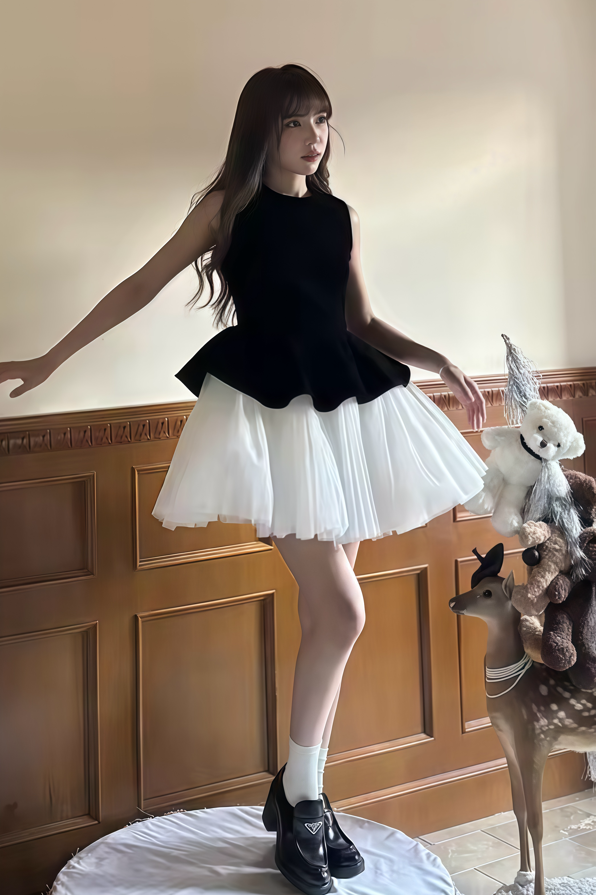 Balloon Volume Flare Dress XLY00072