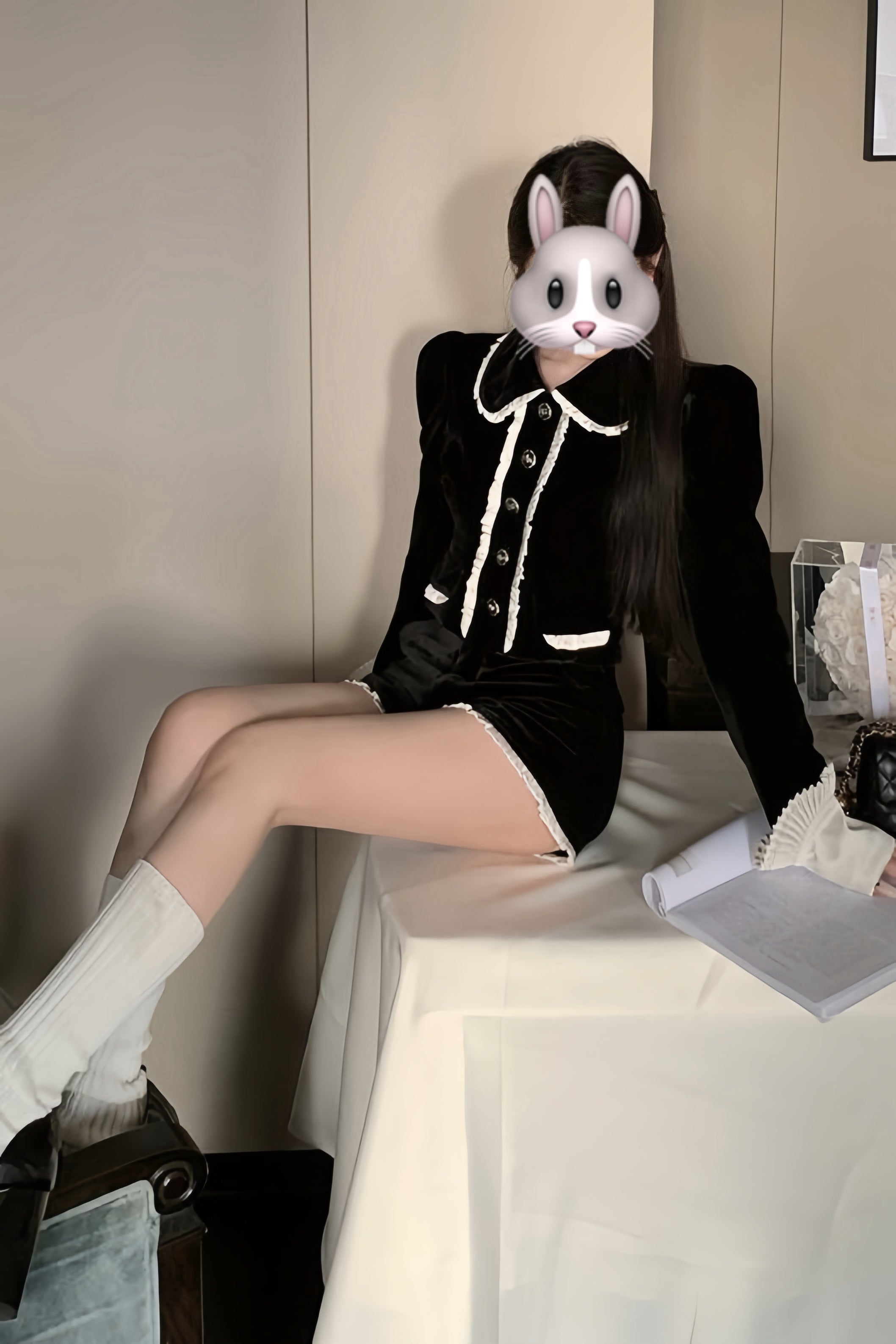 【Set Up】Classic Ruffle Jacket Shorts Set XLY00090