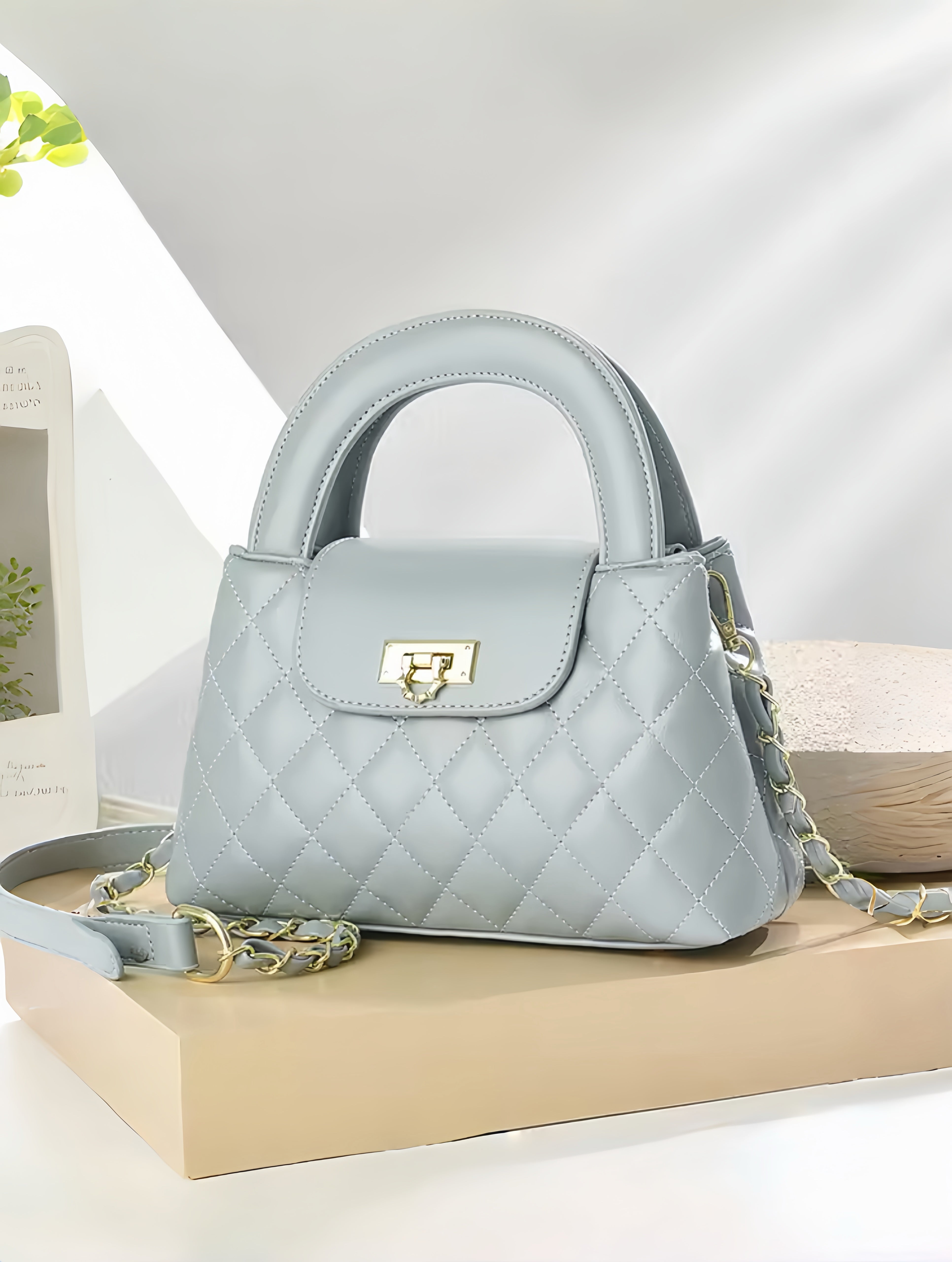 【5color】Quilted Top Handle Chain Bag XLY00091