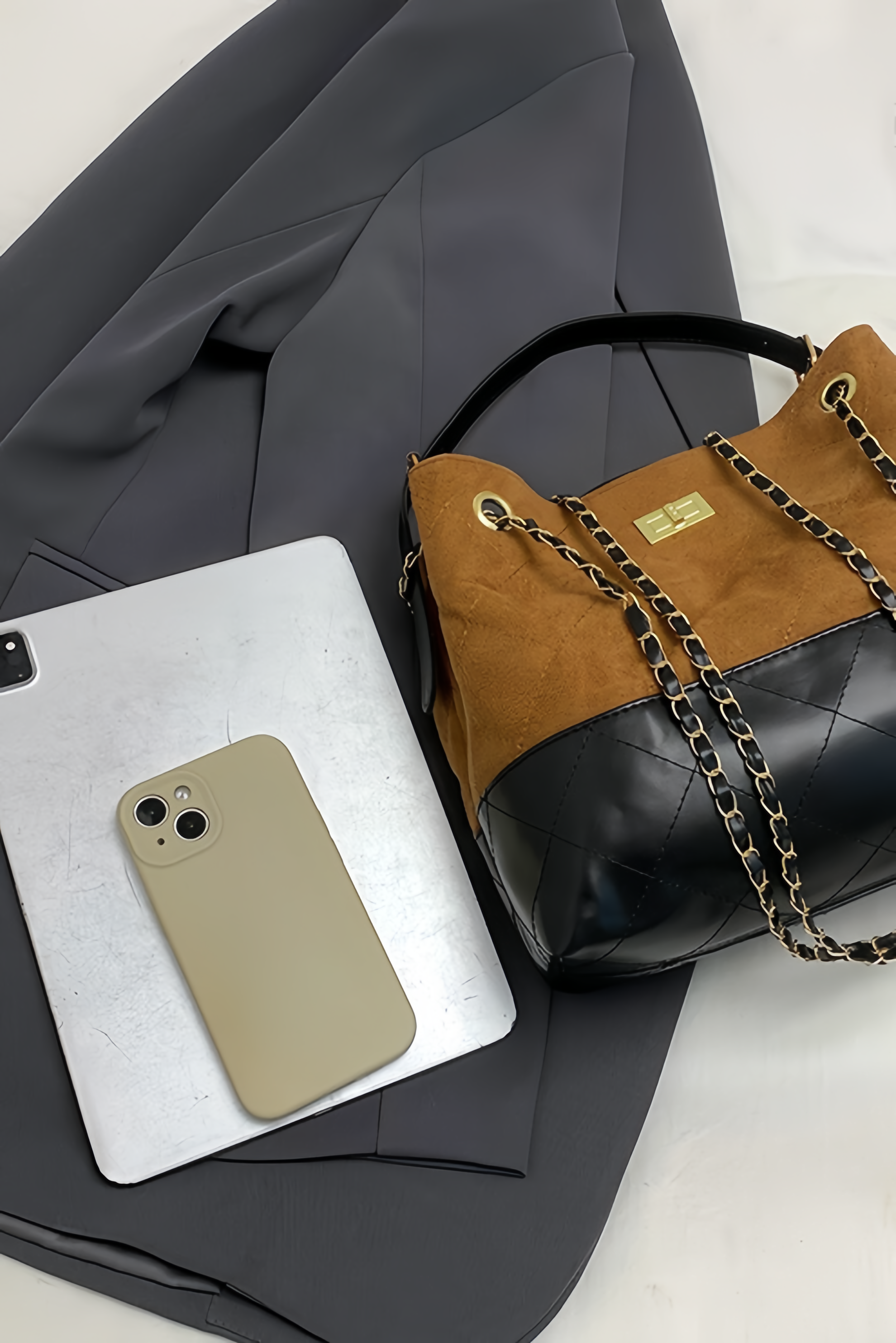 【3color】Quilted Chain Bucket Bag XLY00099