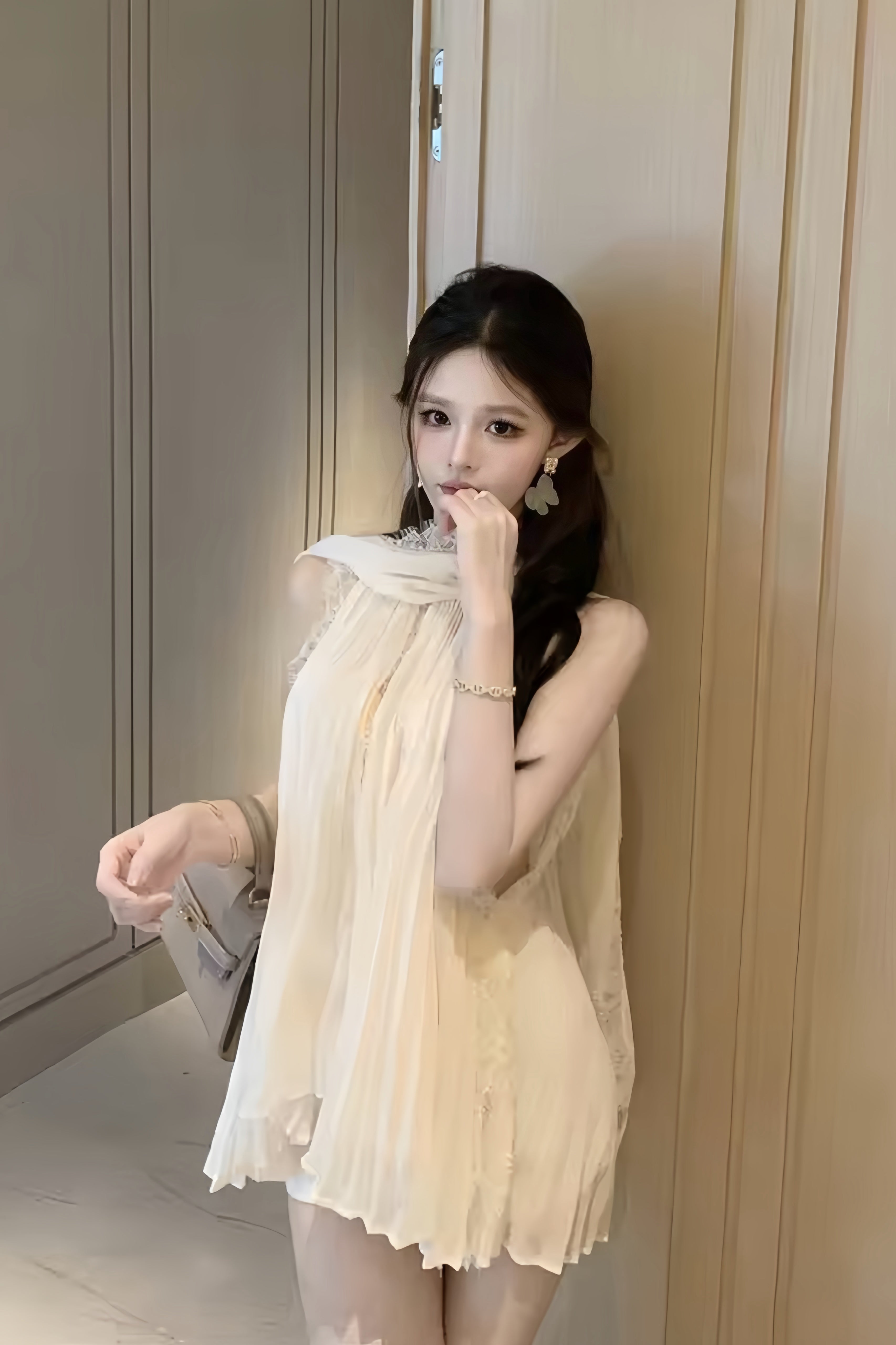 Sheer High Neck Lace Tops XLY00101