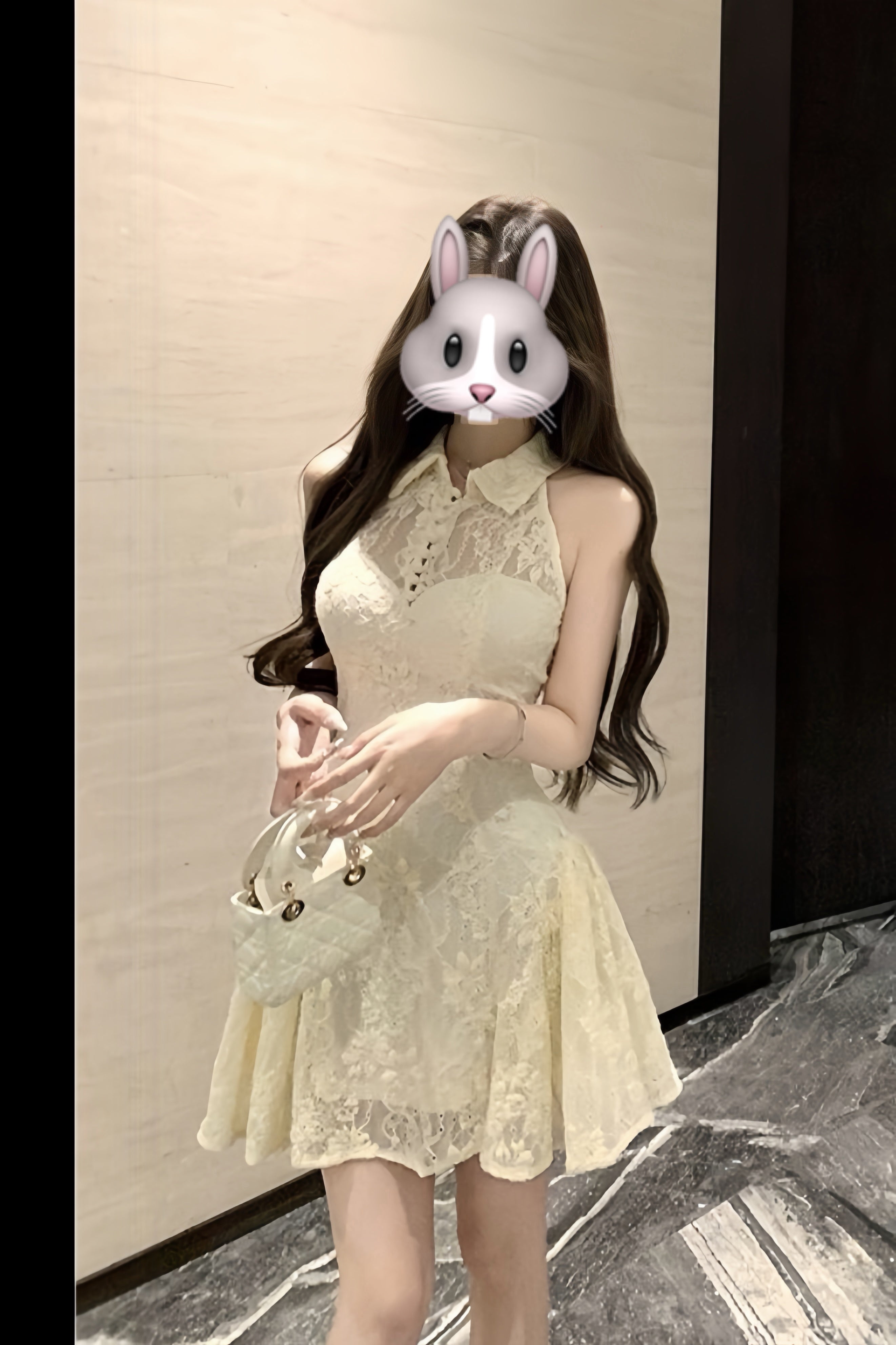 Romantic Lace Halter Mini Dress XLY00103