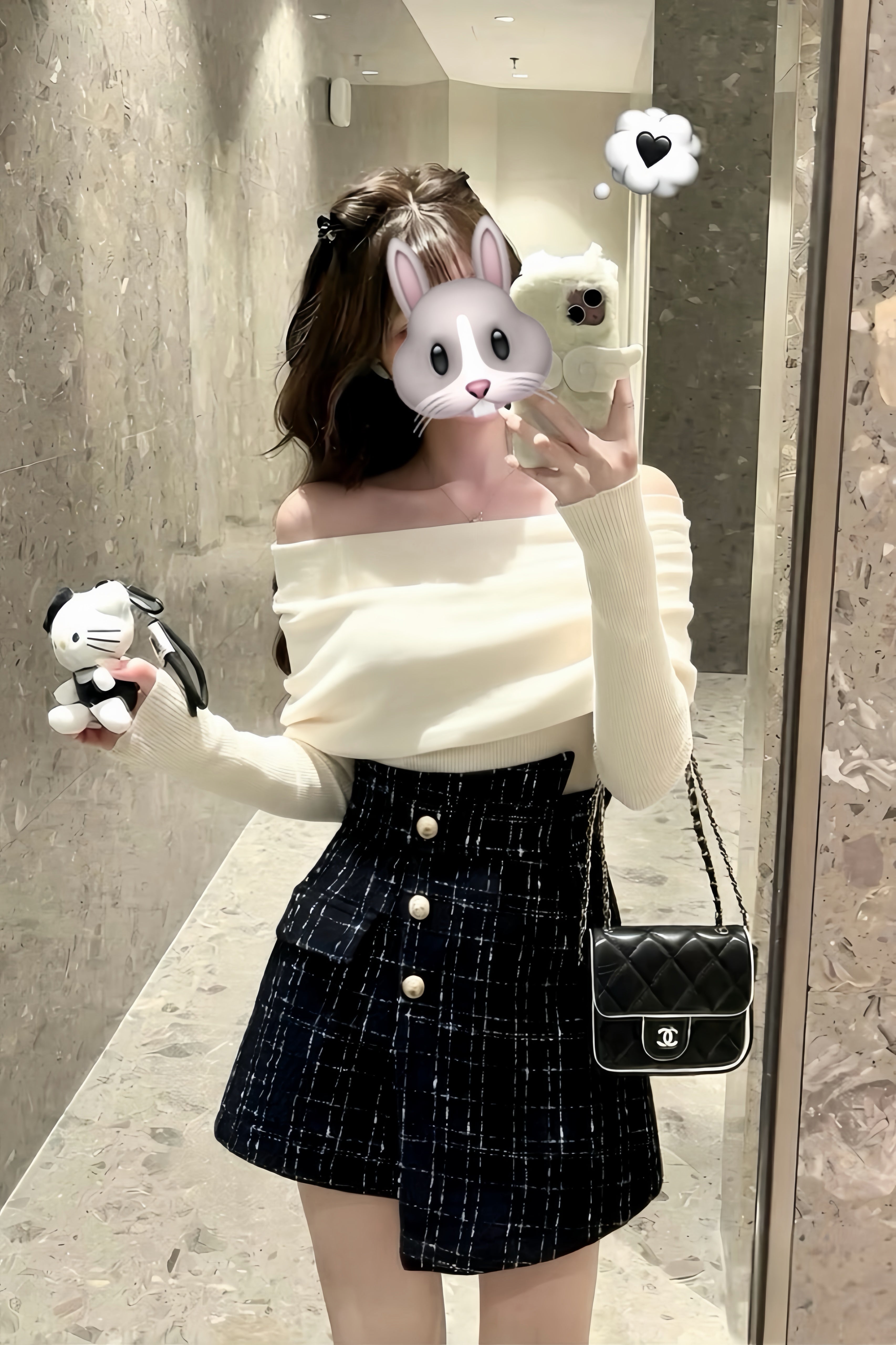 Elegant Button Tweed Mini Skirt XLY00112