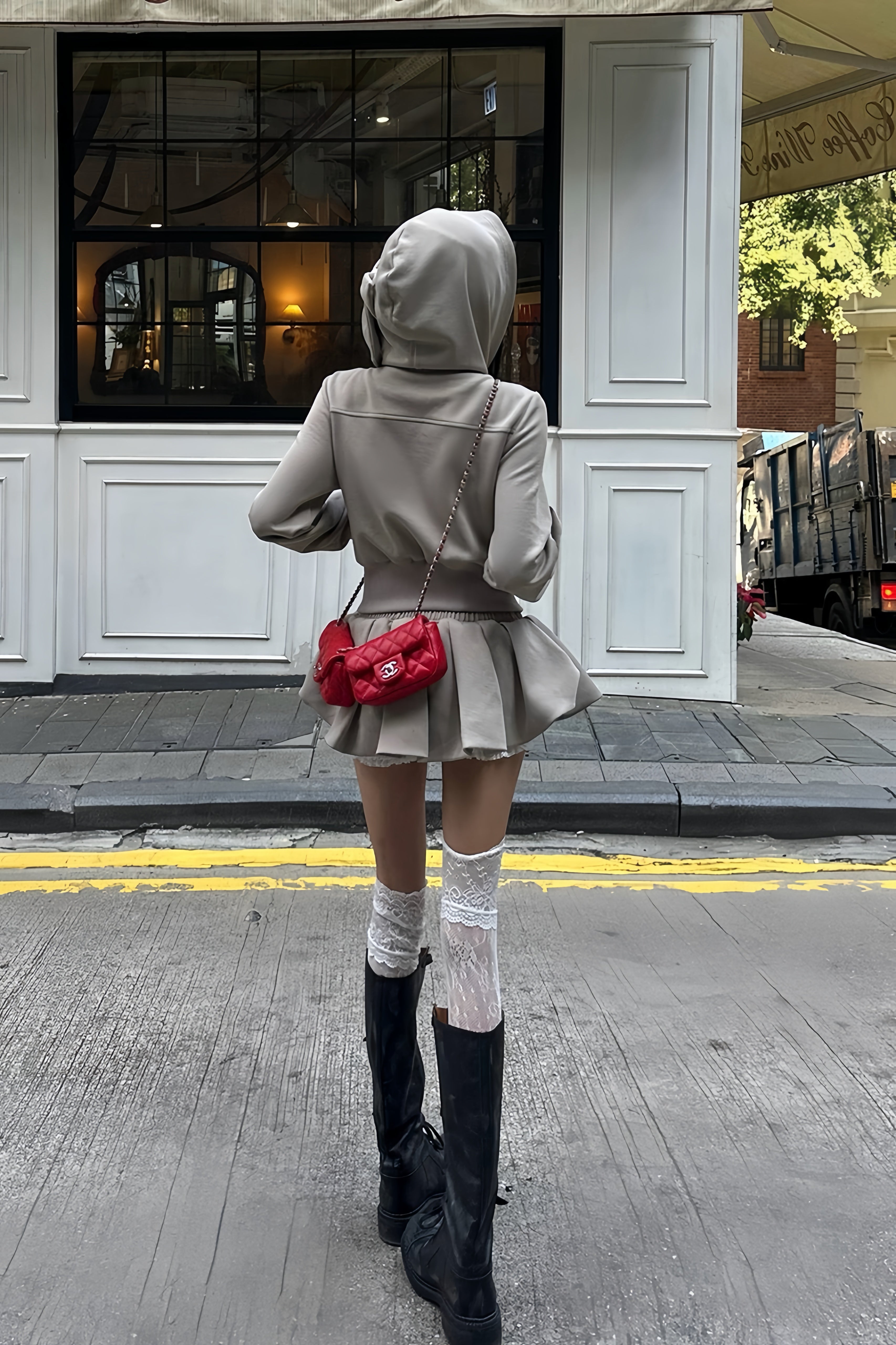 トップス BIG RIBBON HOODIE Set Up】Signature Big Ribbon Hoodie Setup XLY00126