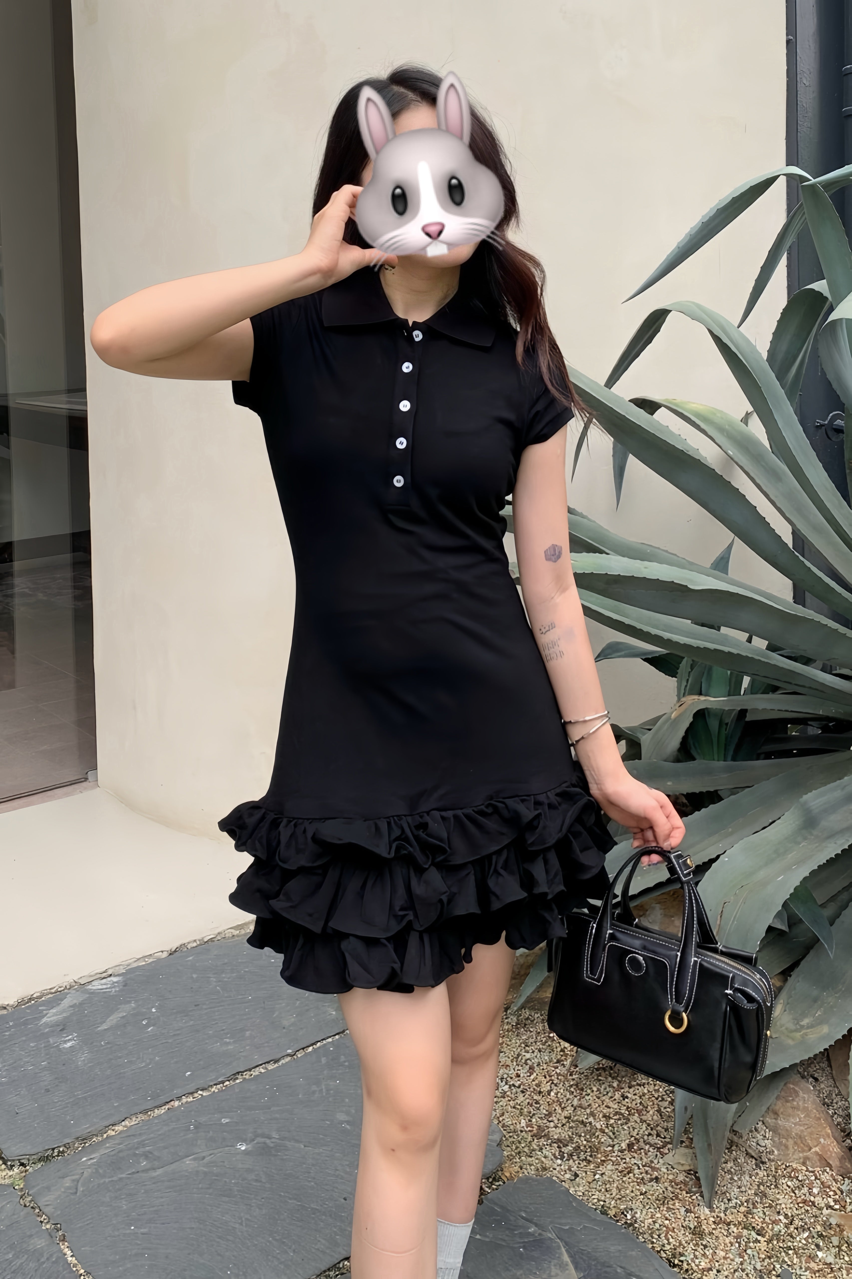 Slim Fit Polo Frill Mini Dress XLY00133