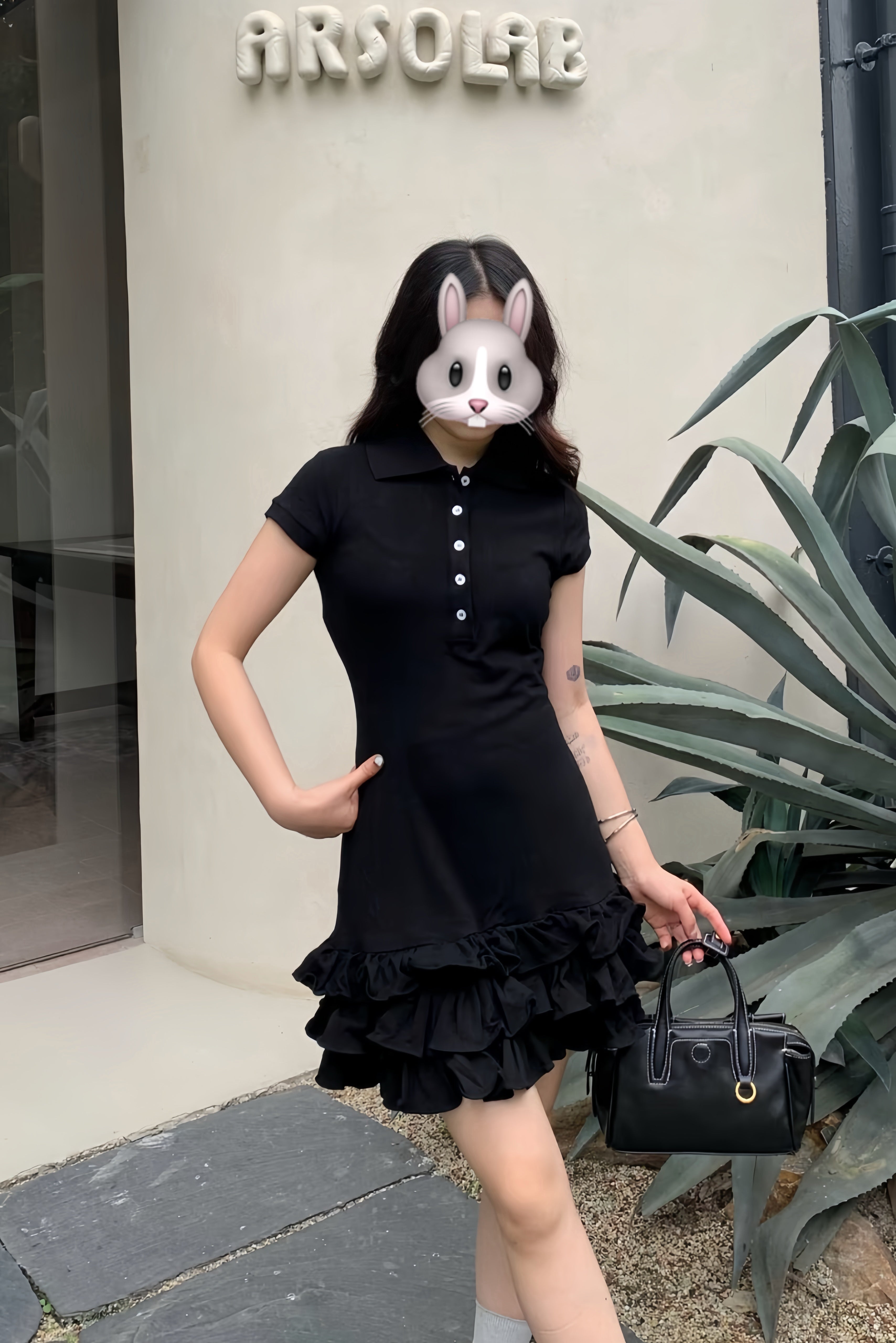 Slim Fit Polo Frill Mini Dress XLY00133