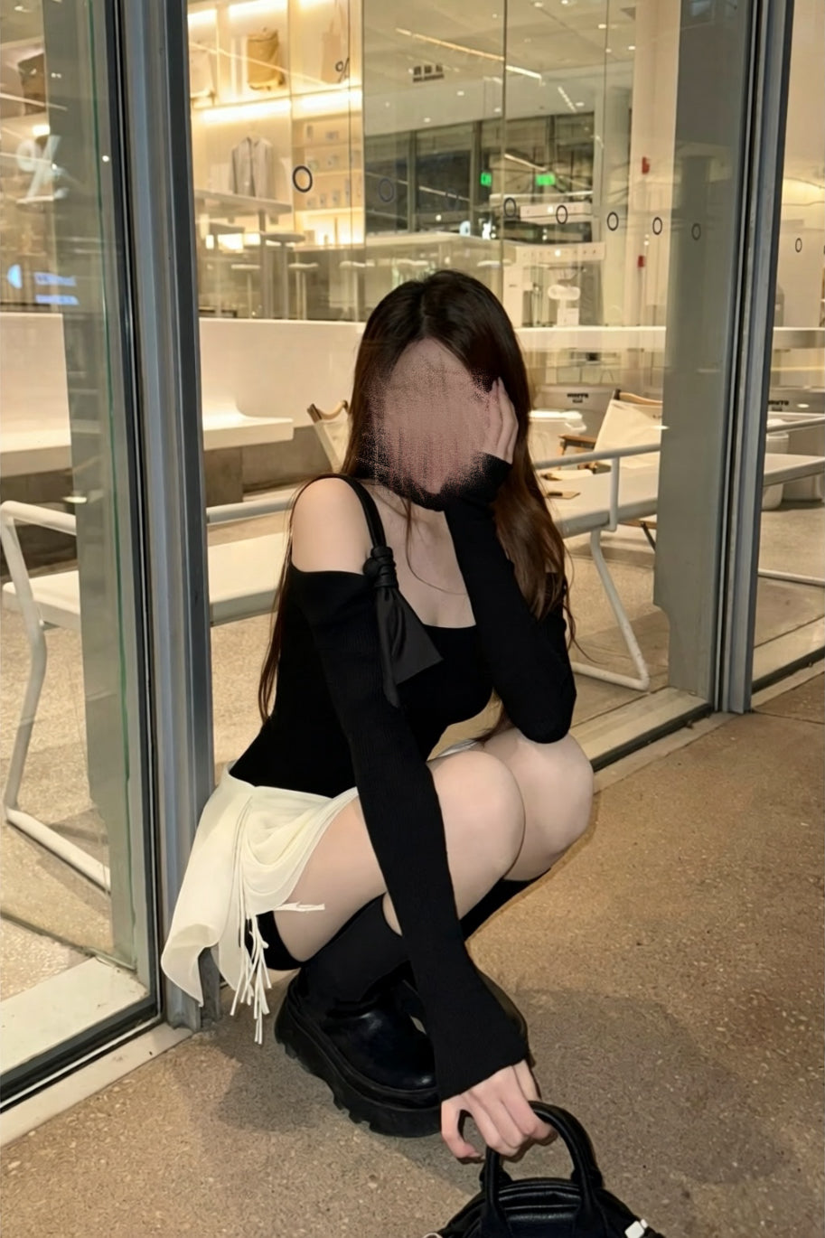 【2color】One Shoulder Draped Mini Dress XLY00145