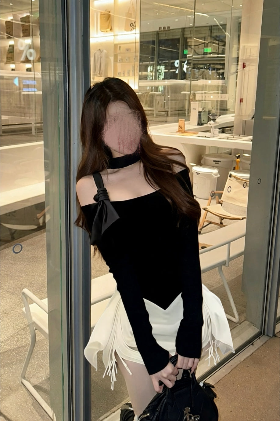 【2color】One Shoulder Draped Mini Dress XLY00145