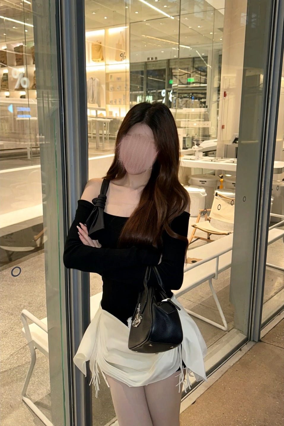 【2color】One Shoulder Draped Mini Dress XLY00145