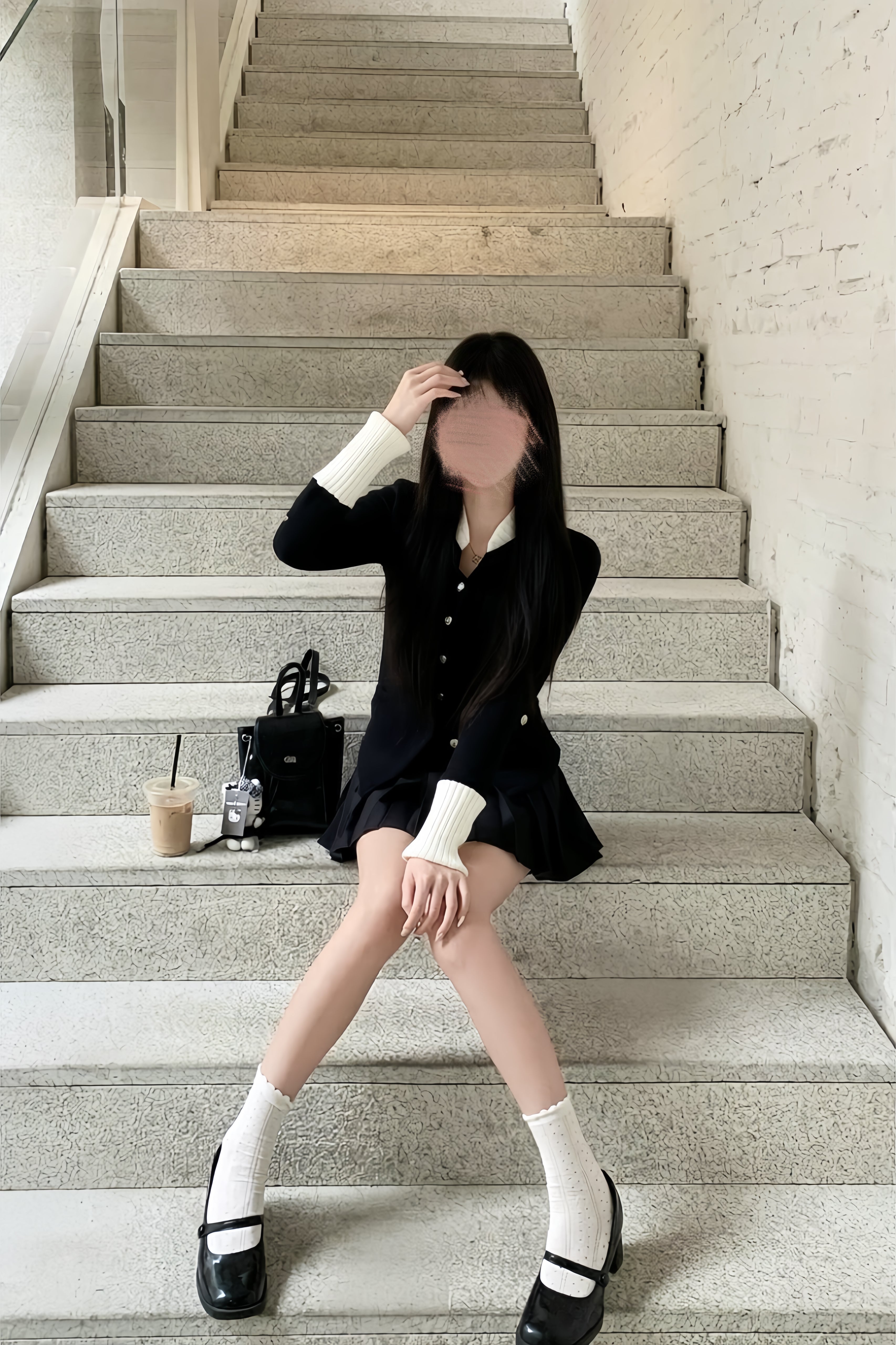 【Set Up】Contrast Jacket & Pleated Skirt Set XLY00147