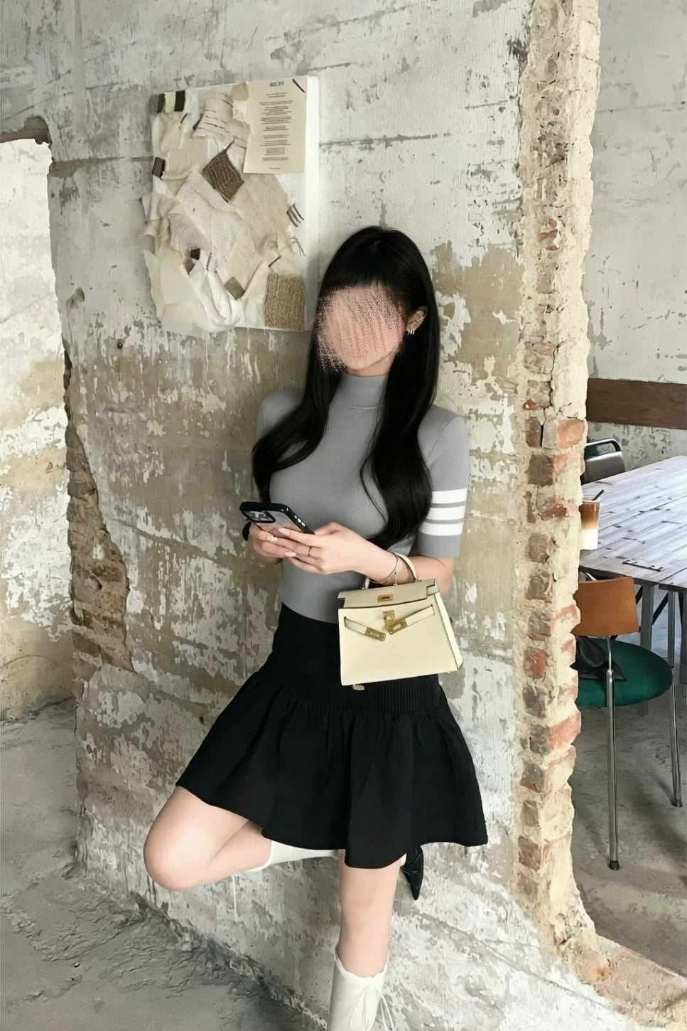 【2color】Paris Classic Rib Short Tops XLY00149