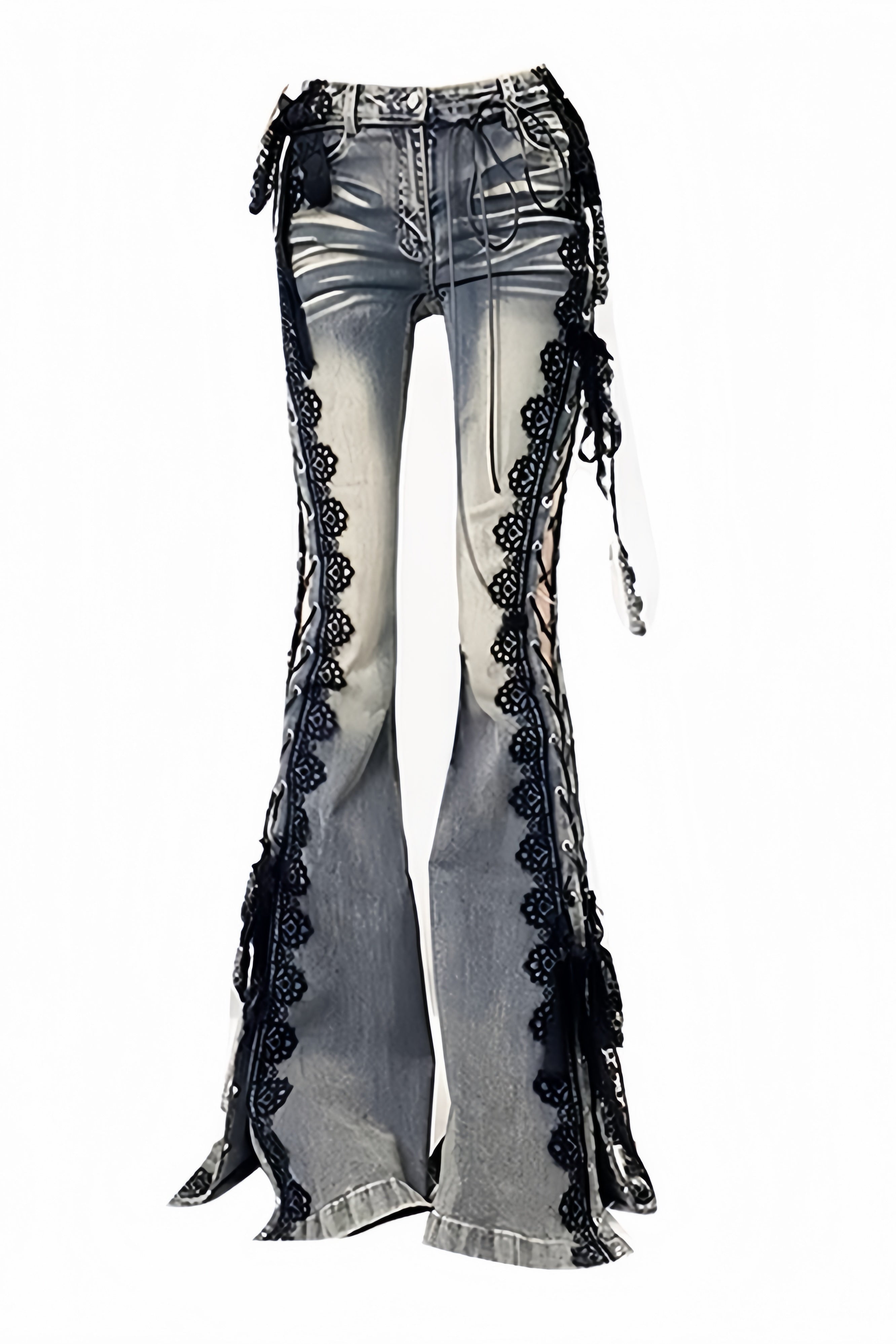 Side Lace-Up Flared Denim XLY00121