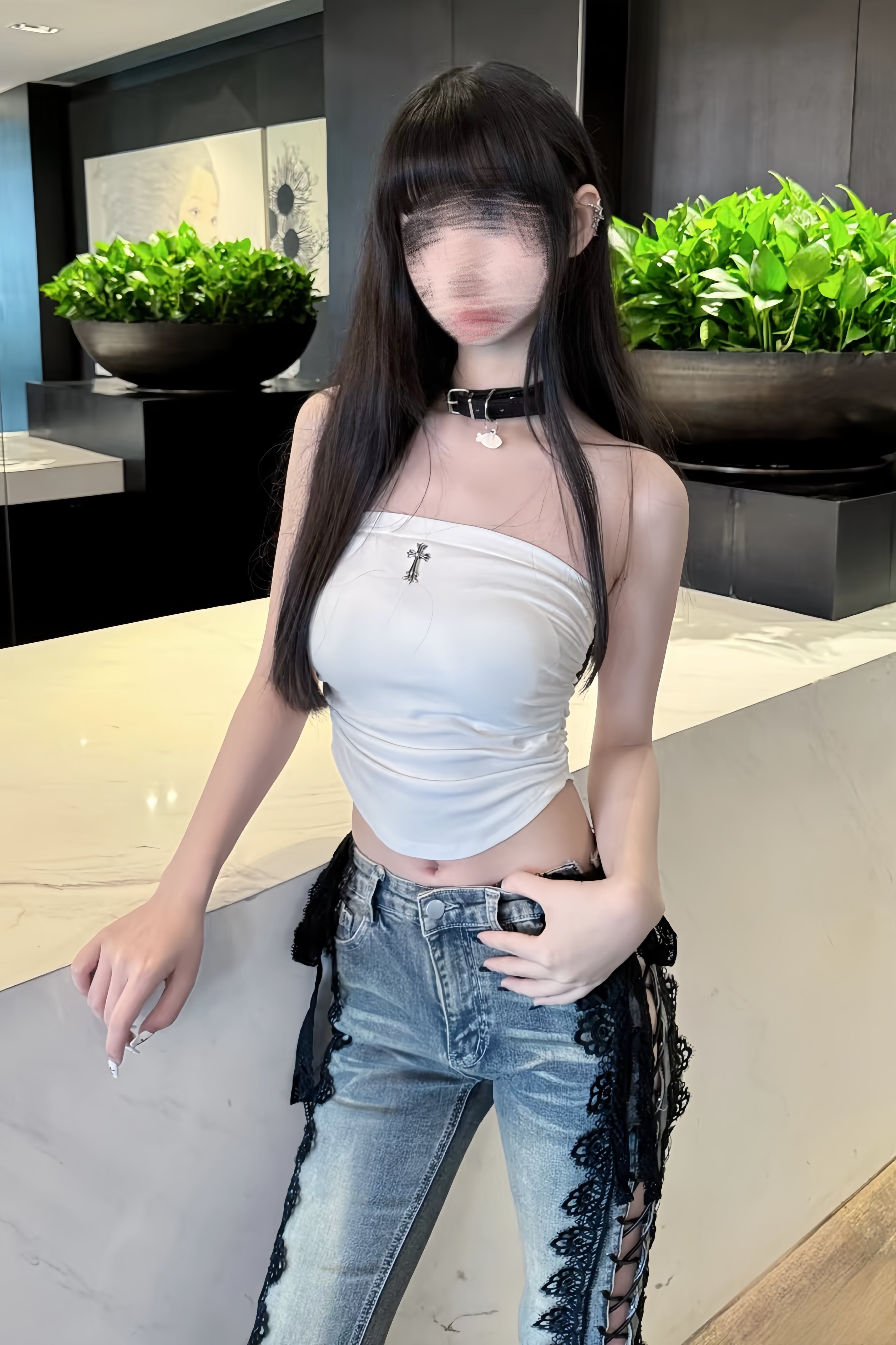 Side Lace-Up Flared Denim XLY00121